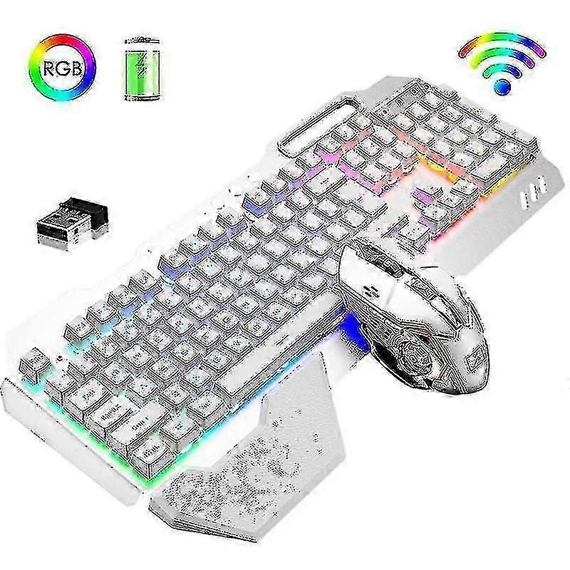 Computer Accessory Sets K680 Rgb Rechargeable Gaming Wireless Keyboard And Mouse Set White