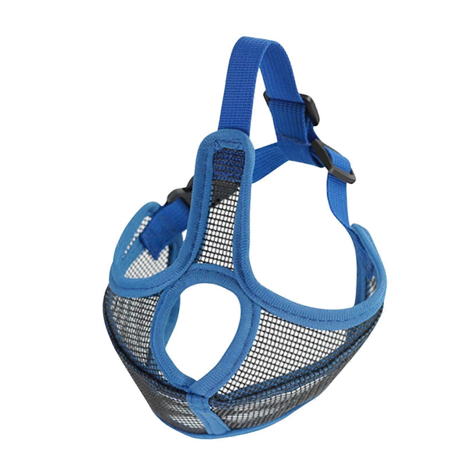 Short Snout muzzle Dog Breathable for Anti Training Chewing Blue S