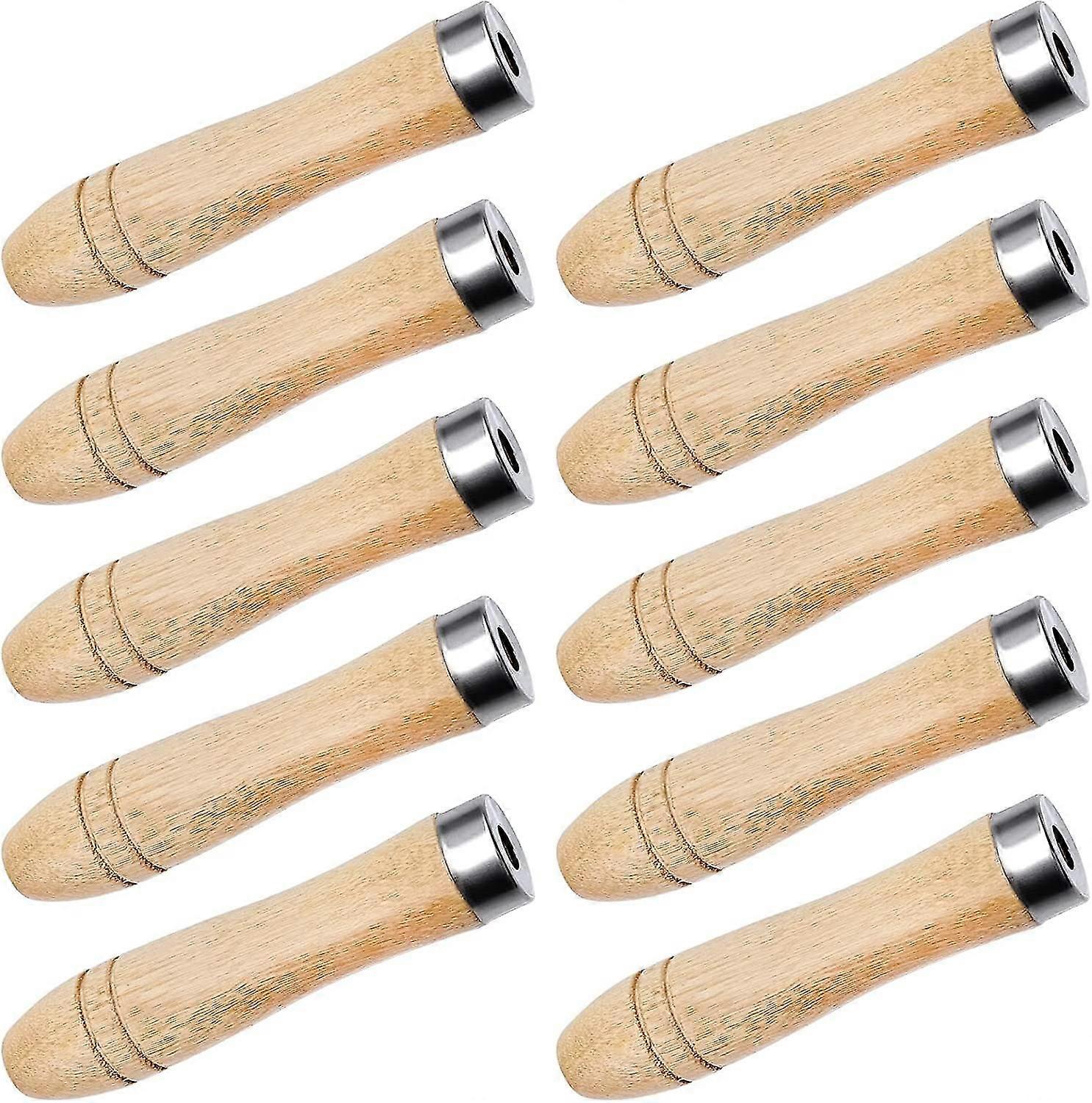 Wooden File Handle, Safety File Handle With Metal Safety Ring For Handle Replacement File Cutting Tool Hardwood File Handle Garage Woodworking Carpent