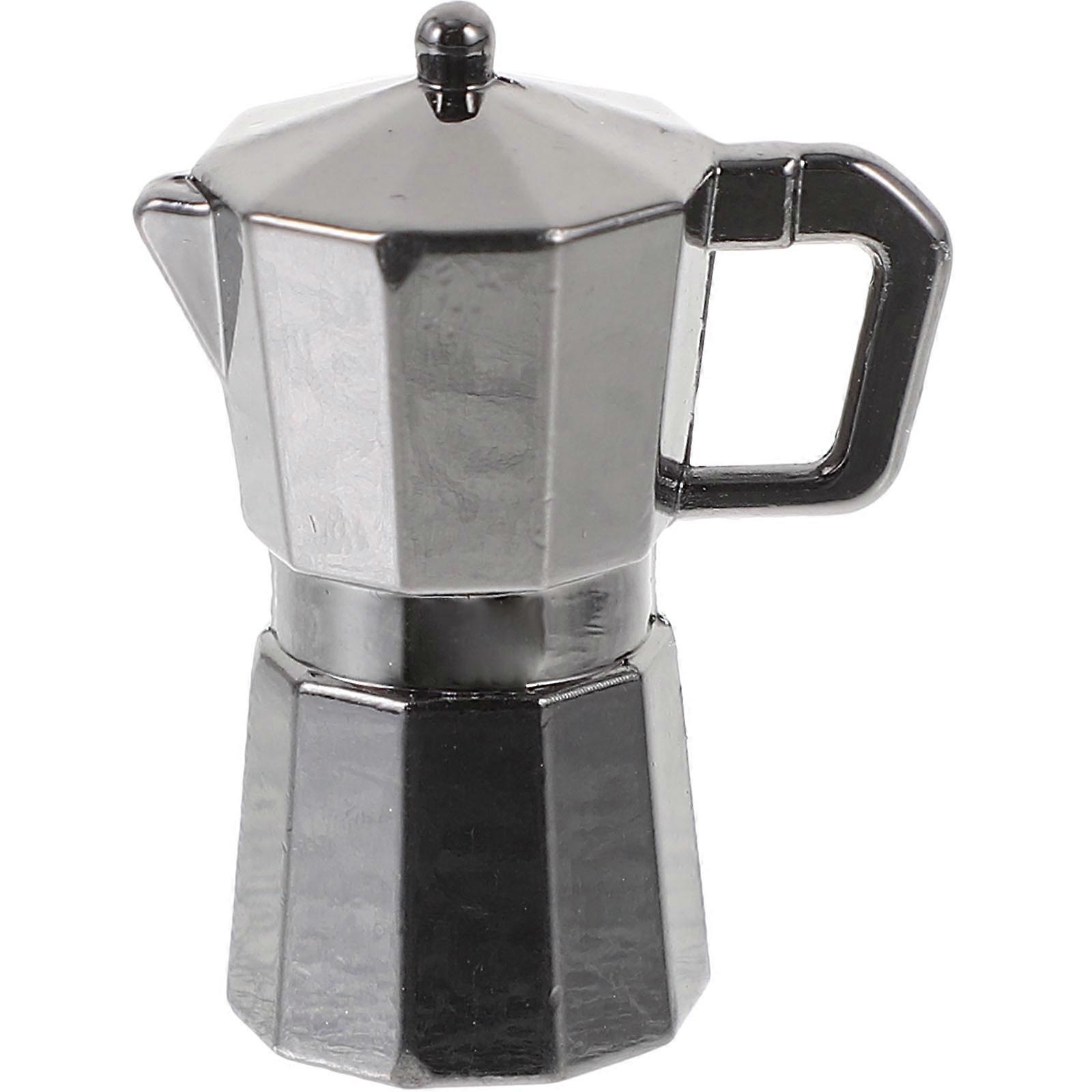 Mini Coffee Pot Simple Design Micro Landscape Decor Metal Tiny Coffee Maker For Doll House 1Pack