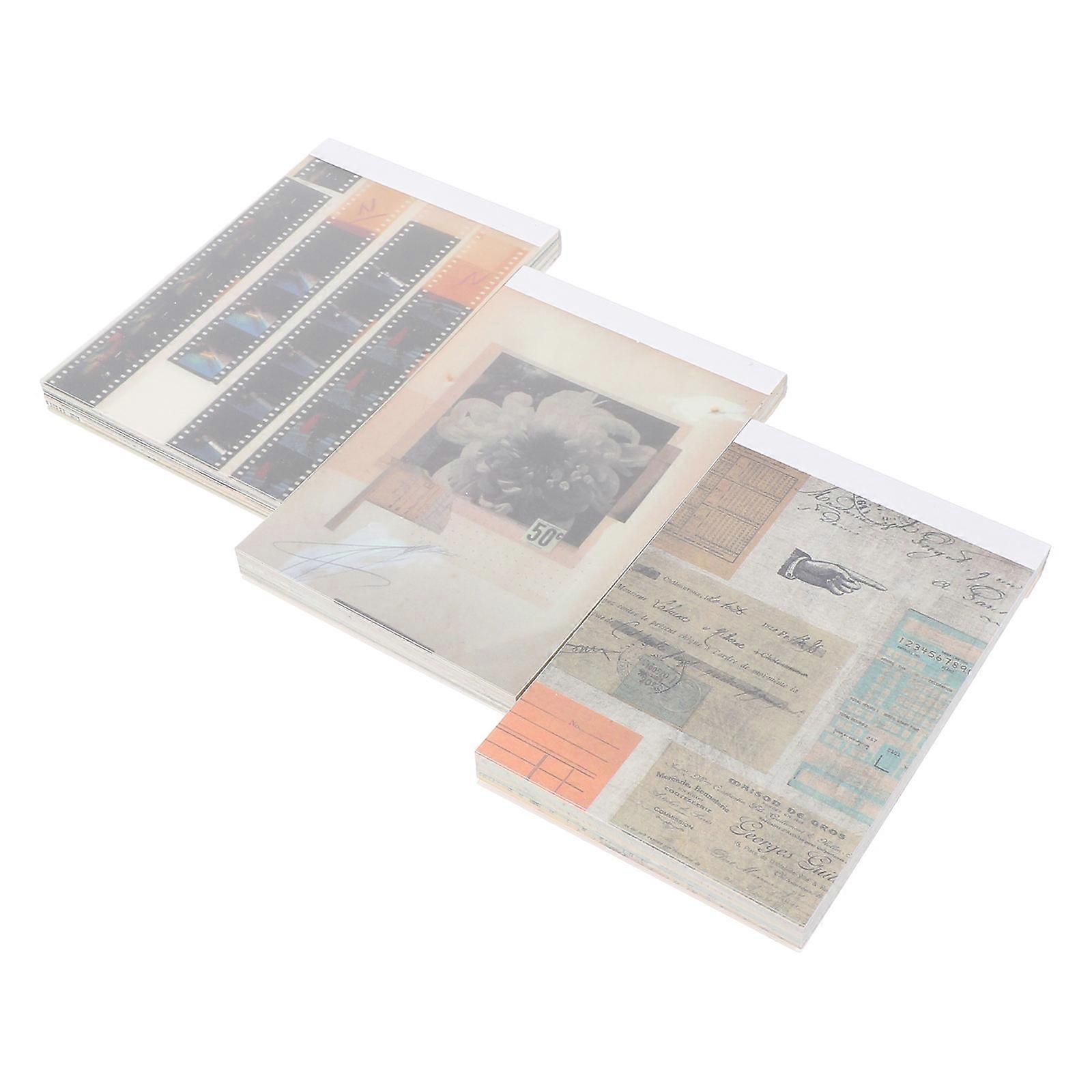 Hand Account Paper Scrapbook Papers Aesthetic Scrapbooking Supply Kit Rectangular Shape Retro Design 10x6.6x0.8cm 3Set
