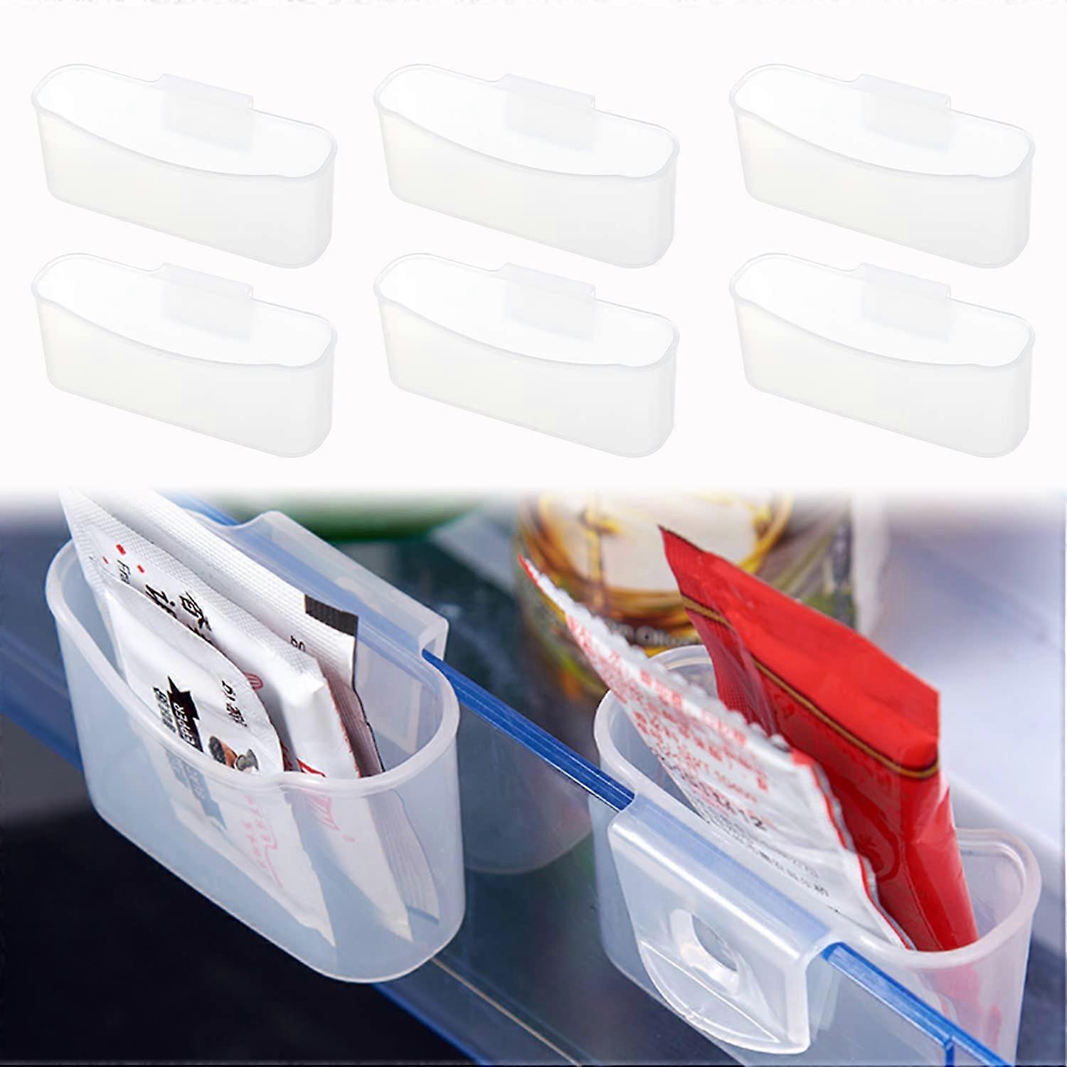 Fridge Drawers - Pack of 6 Snap-On Organisers, Multi-Size Clear Dividers for Kitchen Refrigerator Storage Solutions