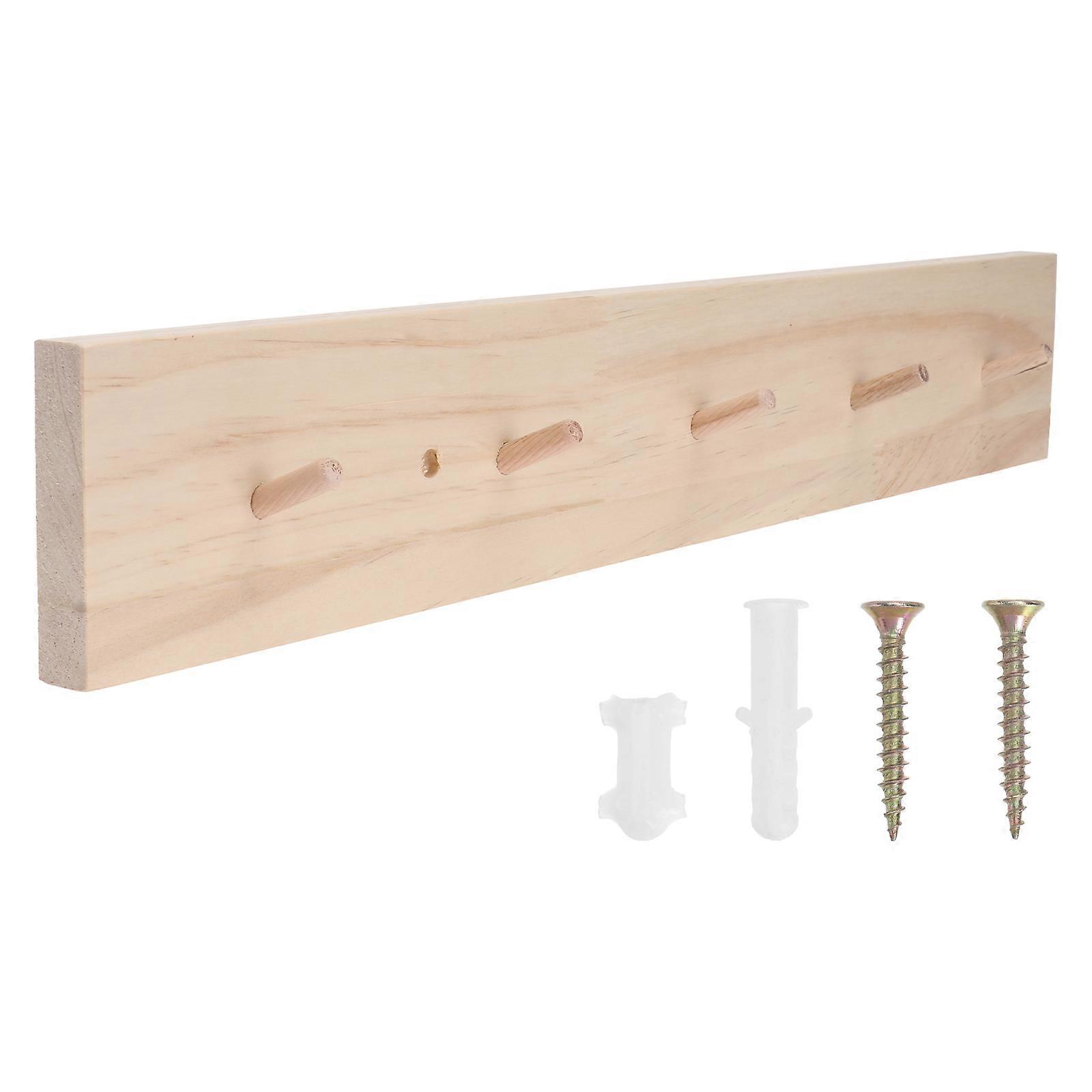 1pc Wooden Row Hooks for Kitchen and Toilet Five Hooks Hanging Rack Inline Hooks