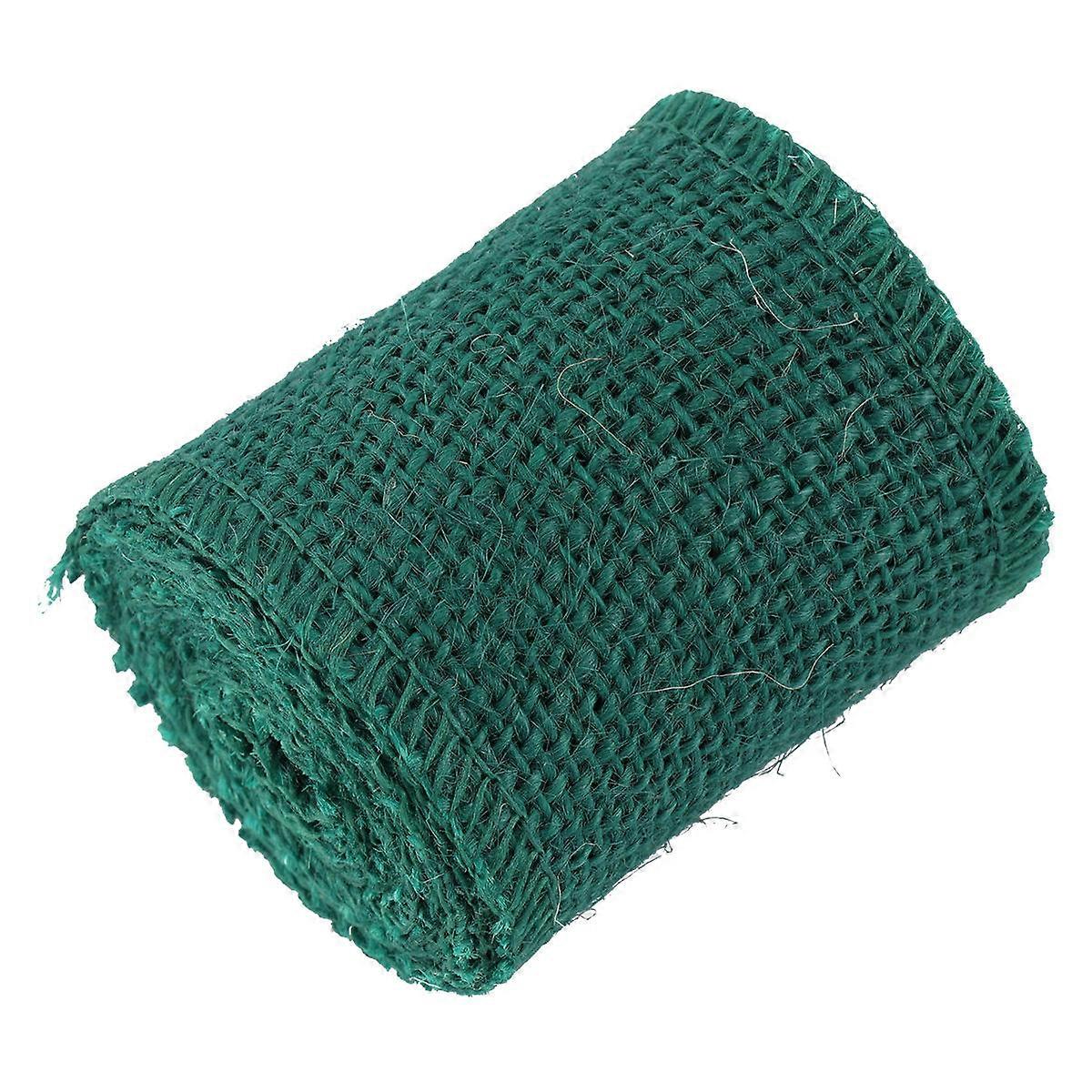 Burlap Fabric Roll for Crafts and Wraps Dark Green 200cm x 6cm Jute Material Rustic Style 1Set