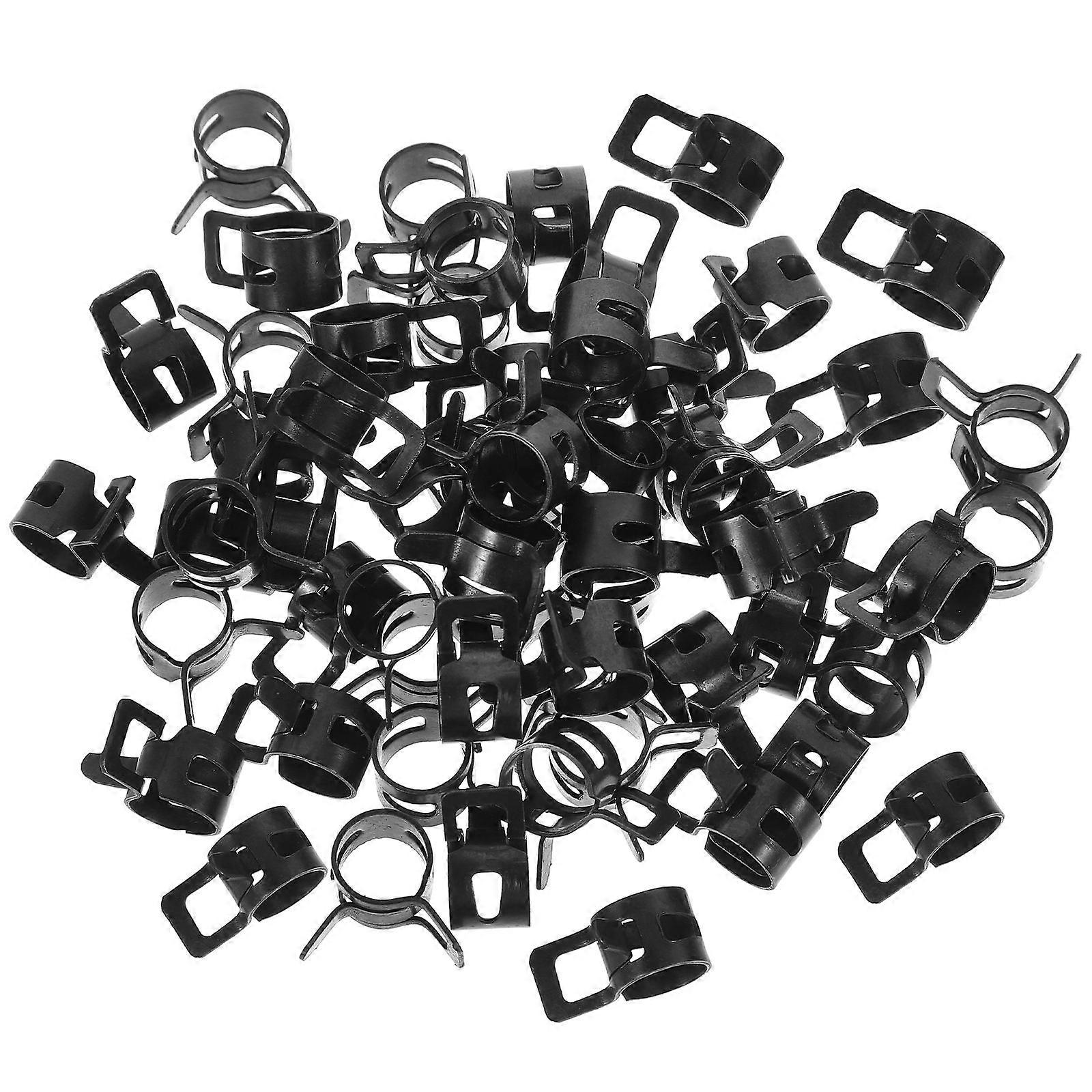 50pcs Durable Spring Hose Clamps Manganese Fuel Line Clips for Secure Connections and Fuel Applications