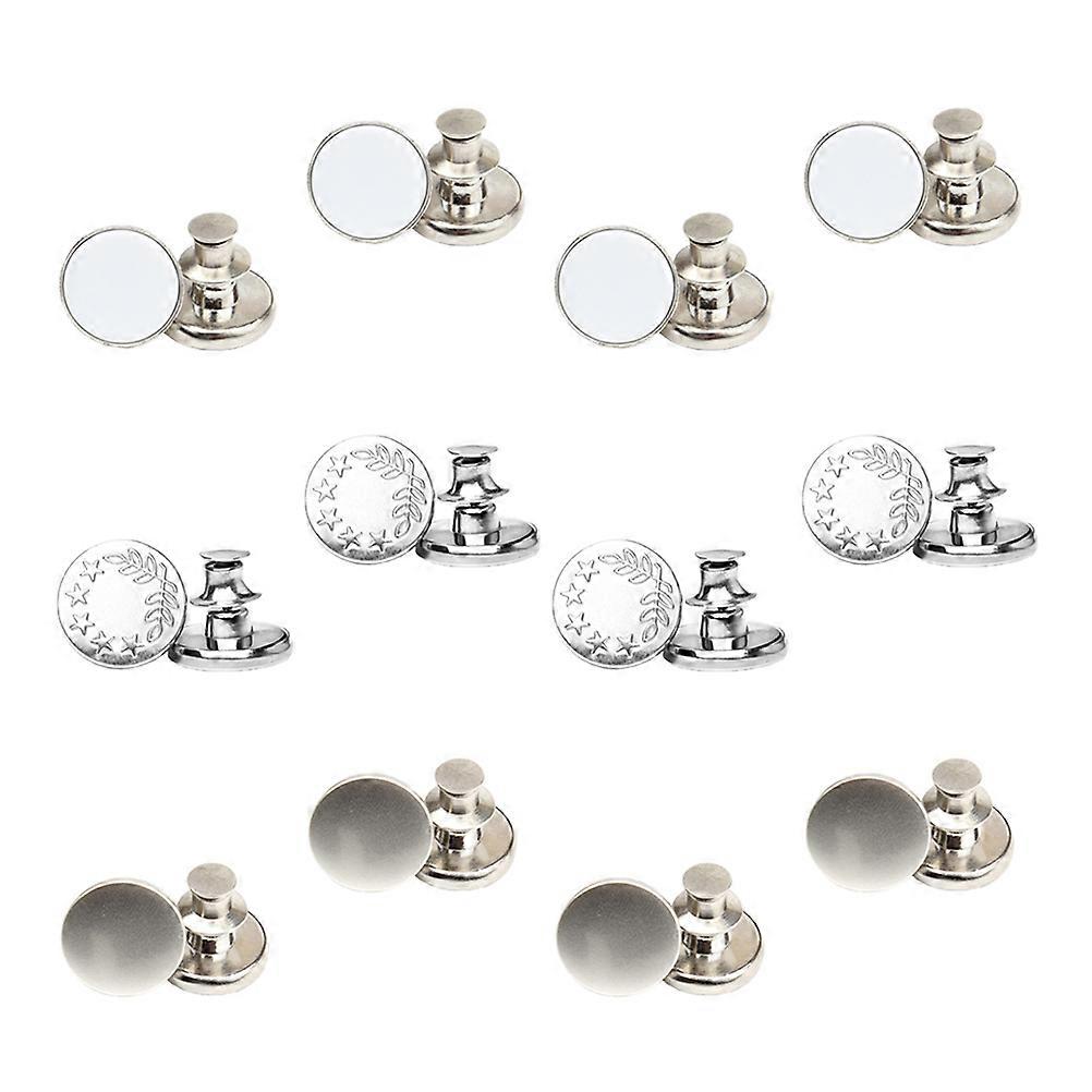 Jeans Accessories Adjustable Jeans Buttons Metal Pants Accessory Square Shape Simple Design Formal Occasions 30Pcs