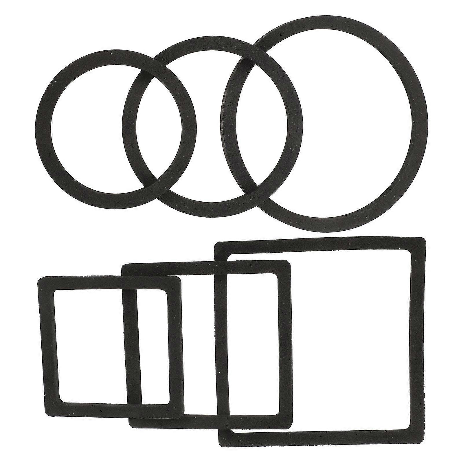 水族館フローティングリング魚の餌付けリング水族館アクセサリースクエアシェイプブラック6個