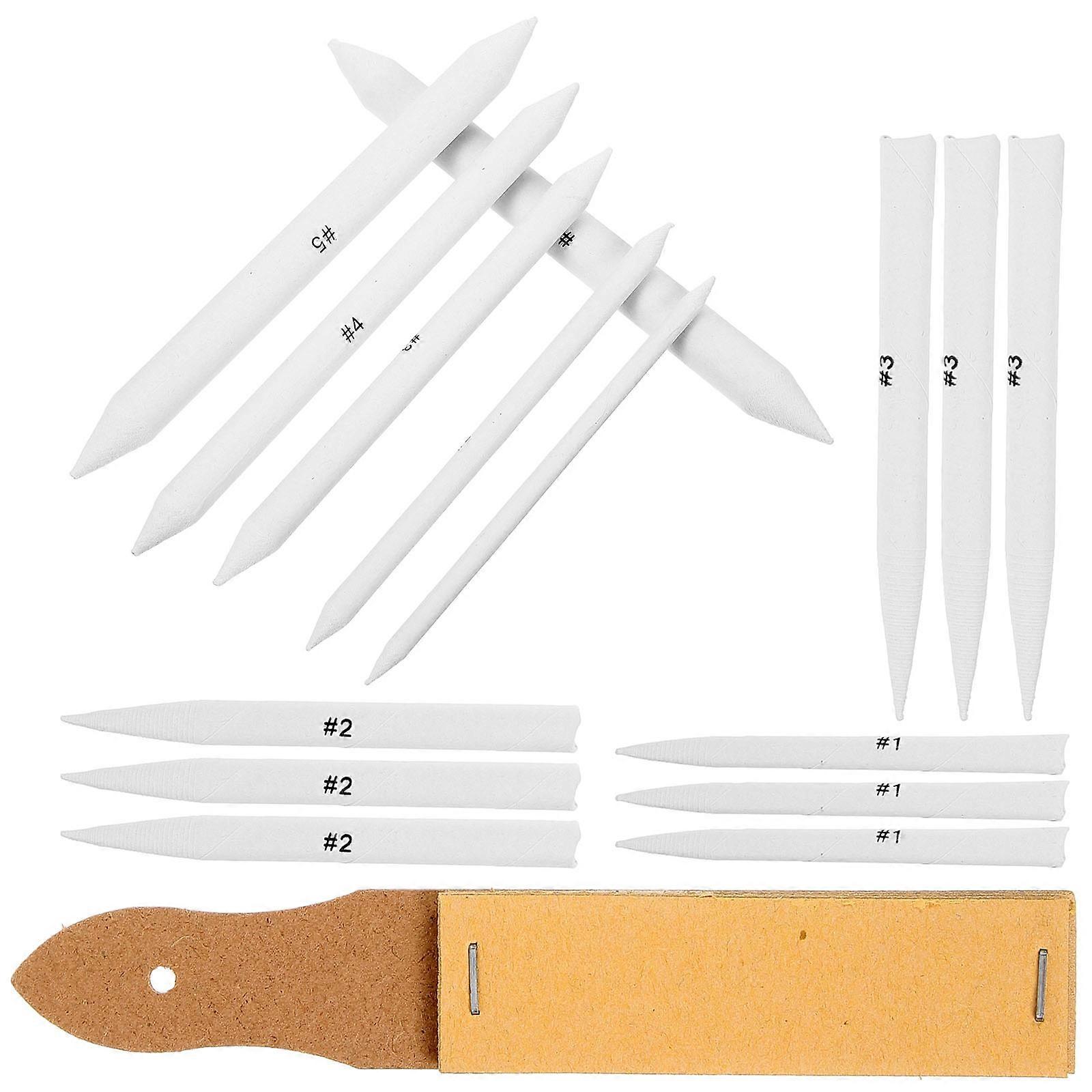 Drawing Erasers For Sketching Blending Stump Smudge Erase Tool Professional 16.5x2.5cm White Hollow Design 1 Set