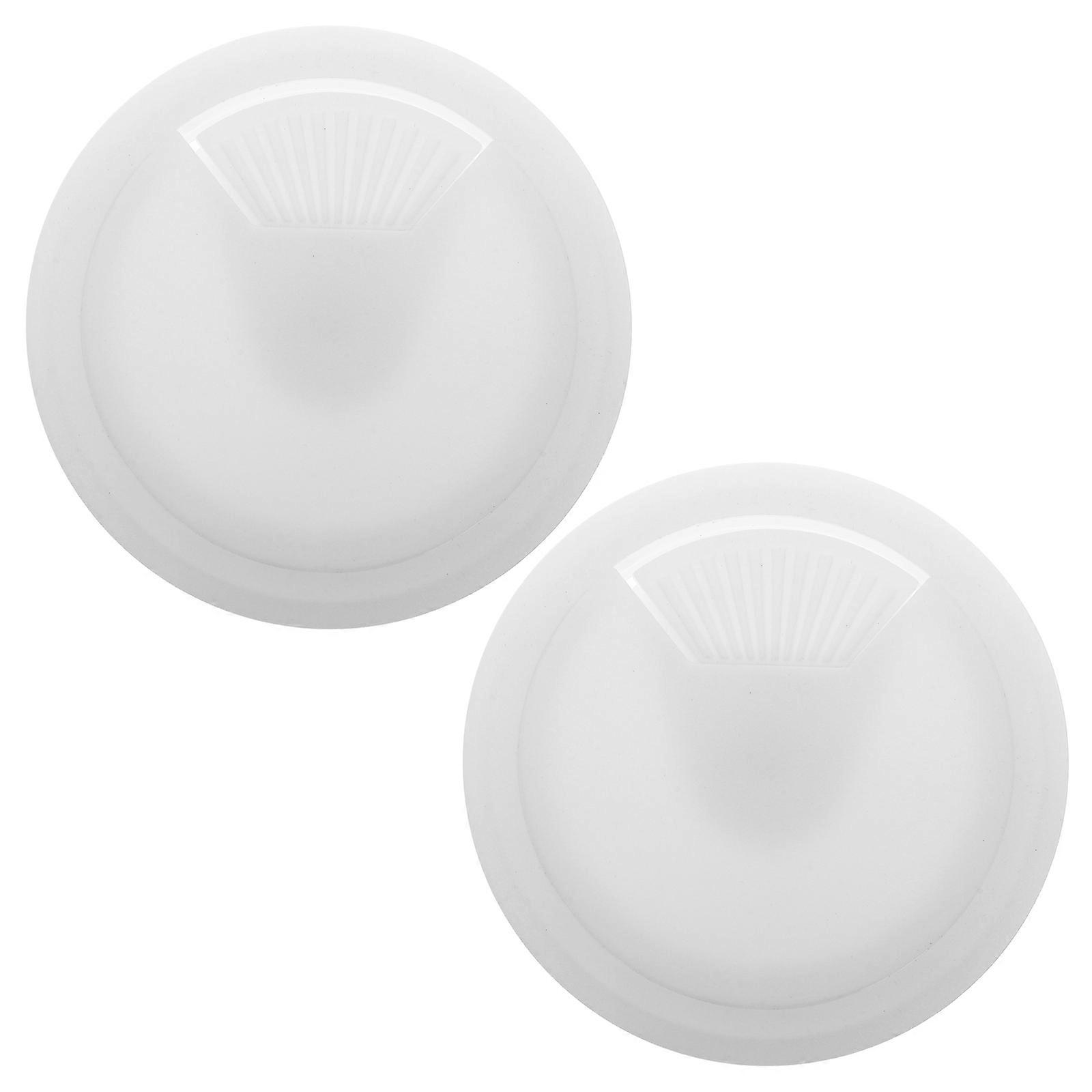 2pcs Desk Wire Grommet Covers Easy Install Cable Hole Plugs for Office Desk Cable Management Sleek White Design for Computer Table Wire