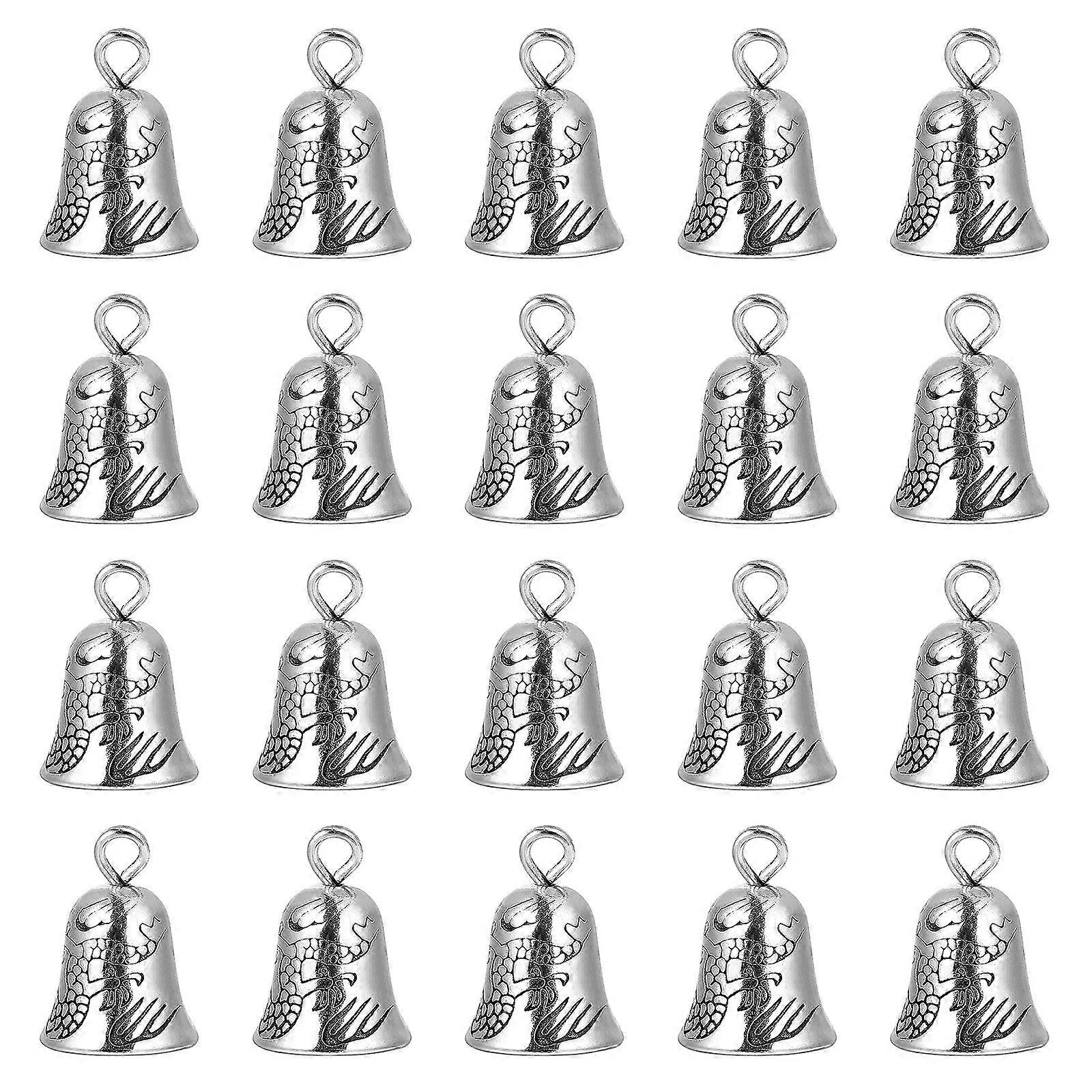Tiny Bells Small Bells for Decoration Use 20Pcs Silver Crafts Charms Set