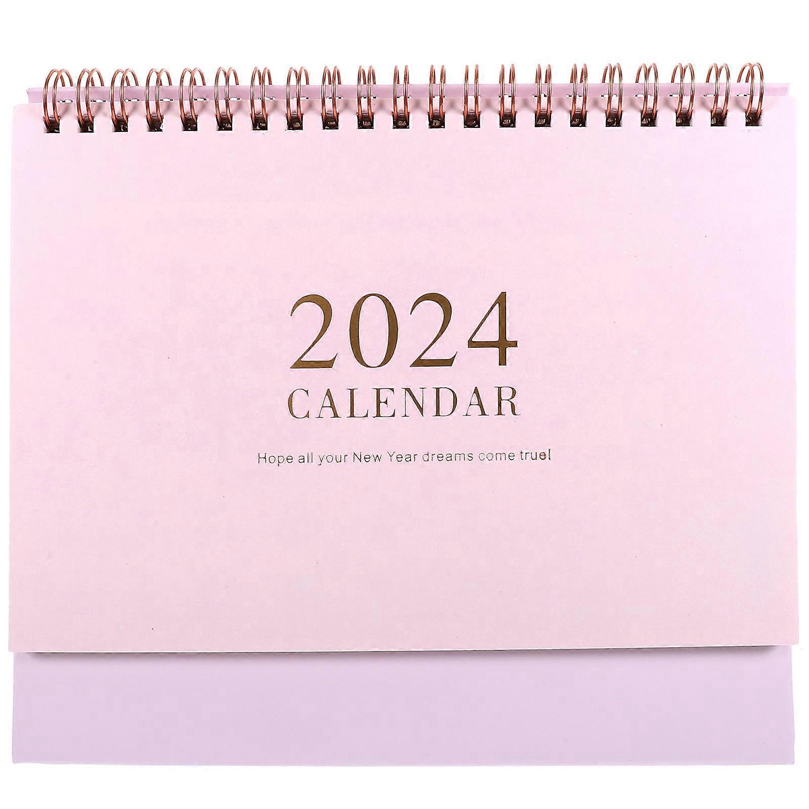 Home Desk Calendar Marking Important Dates Simple Design Office Use 18.6X17X8.3CM 2024 1Pack