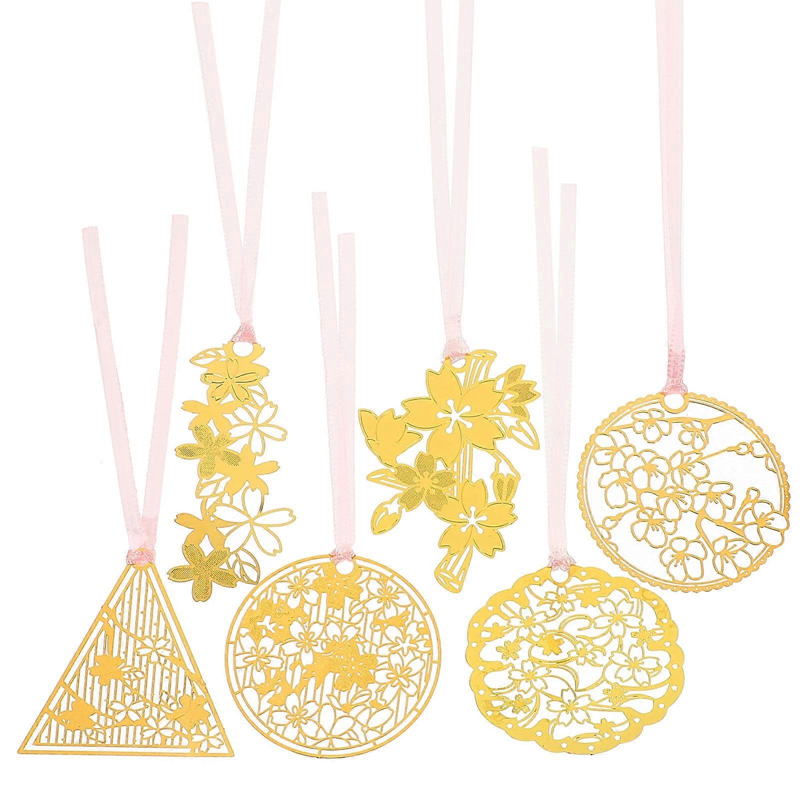 Cherry Blossom Branch Bookmark Metal Reading Mark Bookmark Classical Students present 6Pack