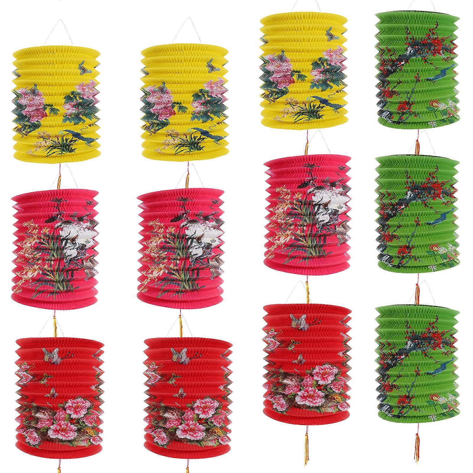 Beautiful Lantern Decoration Foldable Paper Lantern For Birthday Party Decorative Lighting 16X16X54CM 12Pcs