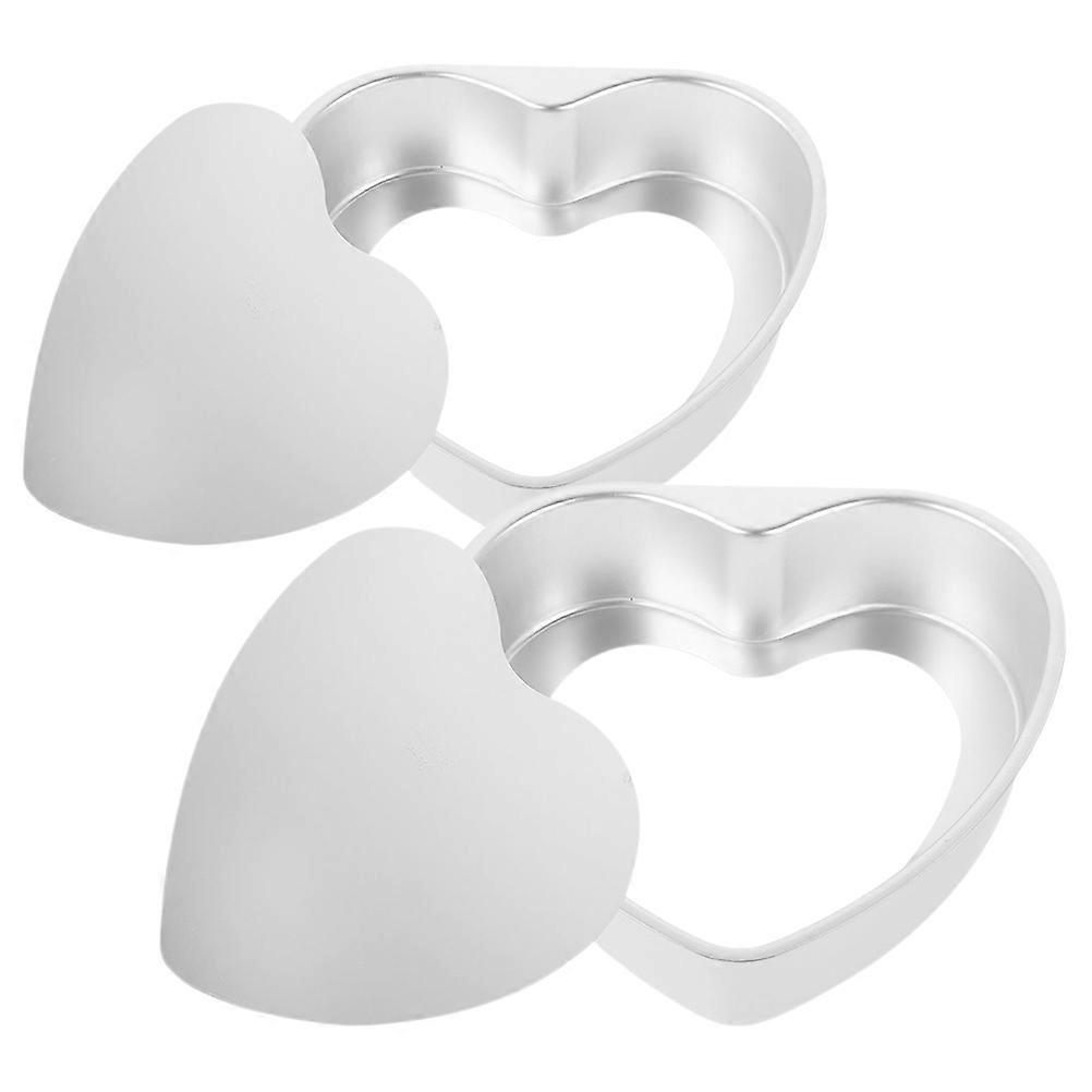 Bakeware Heart Shaped Cake Mold Easy Release Reusability Wide Edge Handling Home Bakers Event Planners 7 Inch 2Pcs