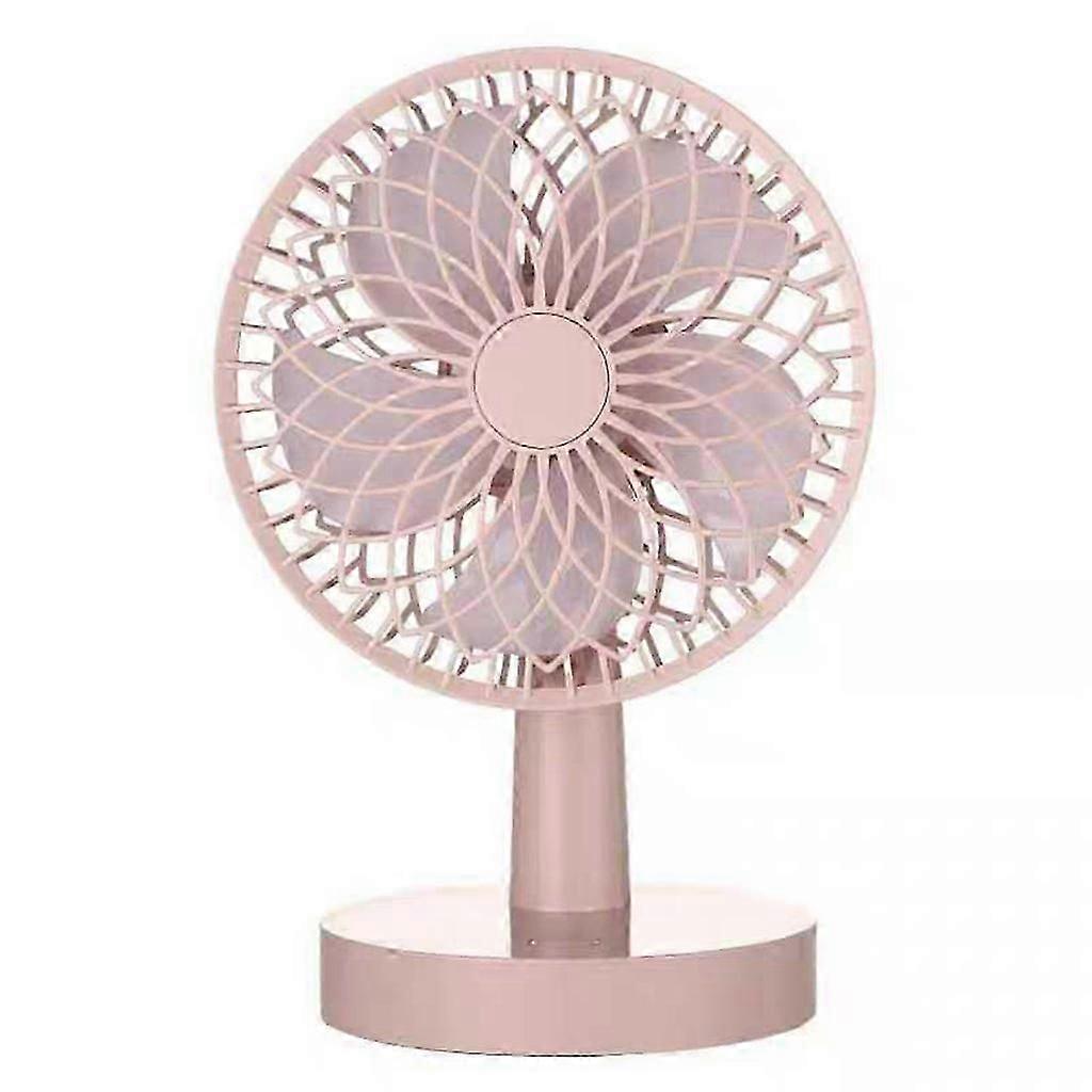 USB Desktop Fan With 1200mAh Battery Personal Small Table Air Circulator Fan 3 Speed Adjustable for Head 90Rotatable white