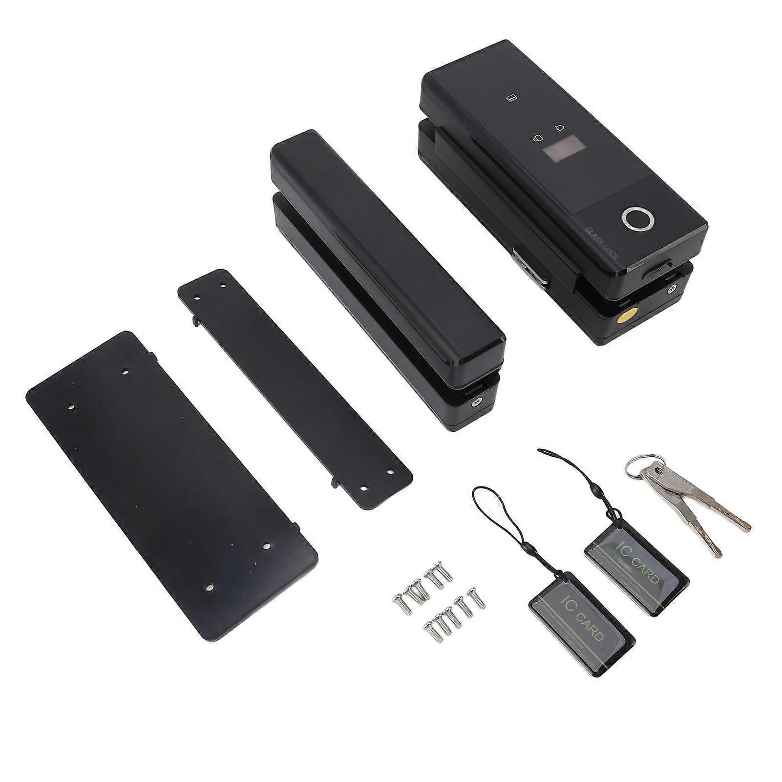 Glass Door Smart Lock Fingerprint Password Card Swiping WiFi Electronic Entry Lock with Key for Wooden Sliding Door