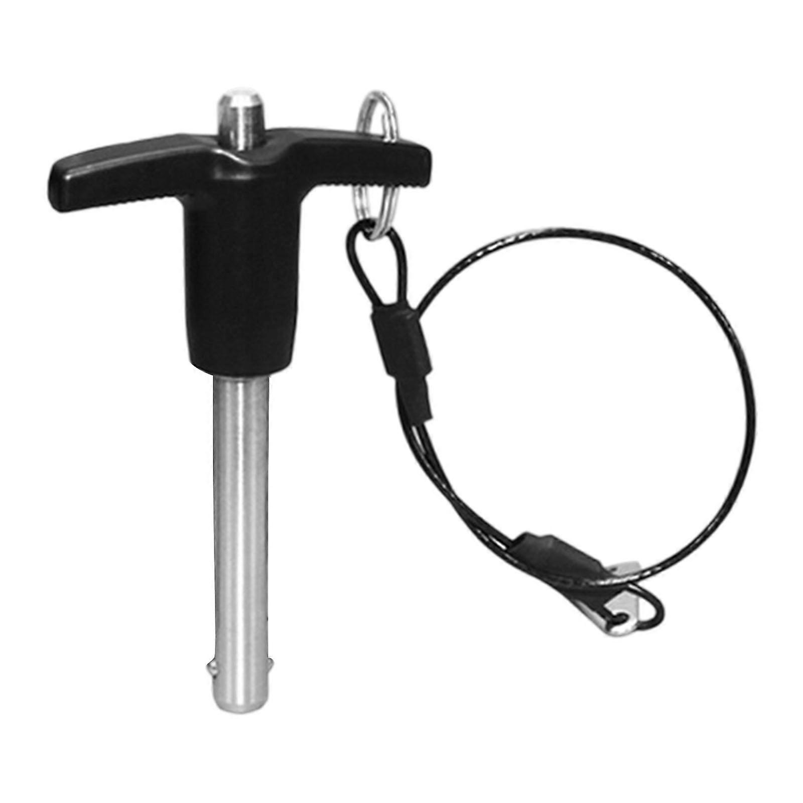 T Handle Quick Release Pin Stainless Steel Ball Locking Pin with Push Button Lanyard Quick Insertion Pin Enduring 4 by 25