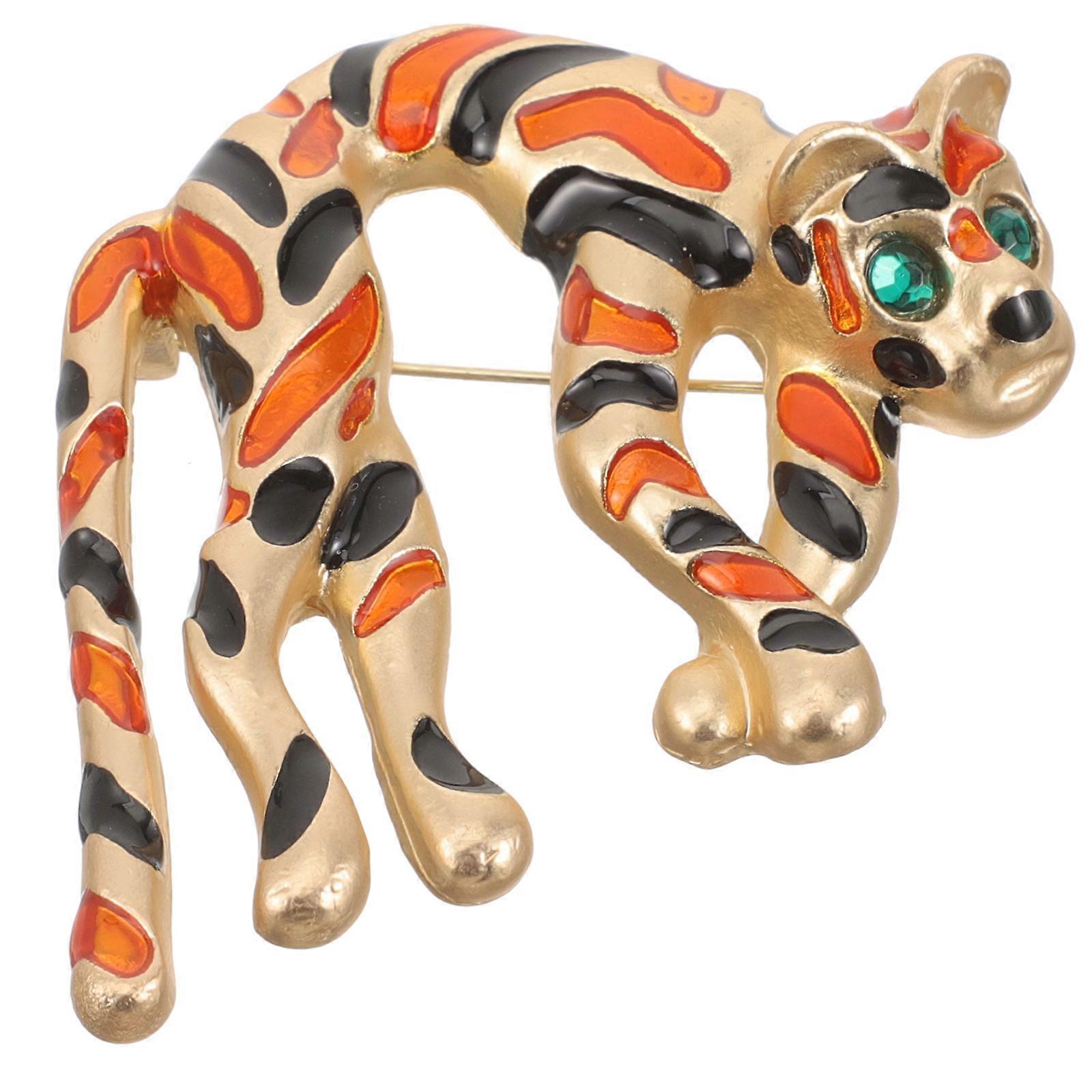 Cheetah Lapel Pin Cheetah Brooch Hats Everyday Look Orange Size 6x5.5cm Fashion Accessory 1Pcs