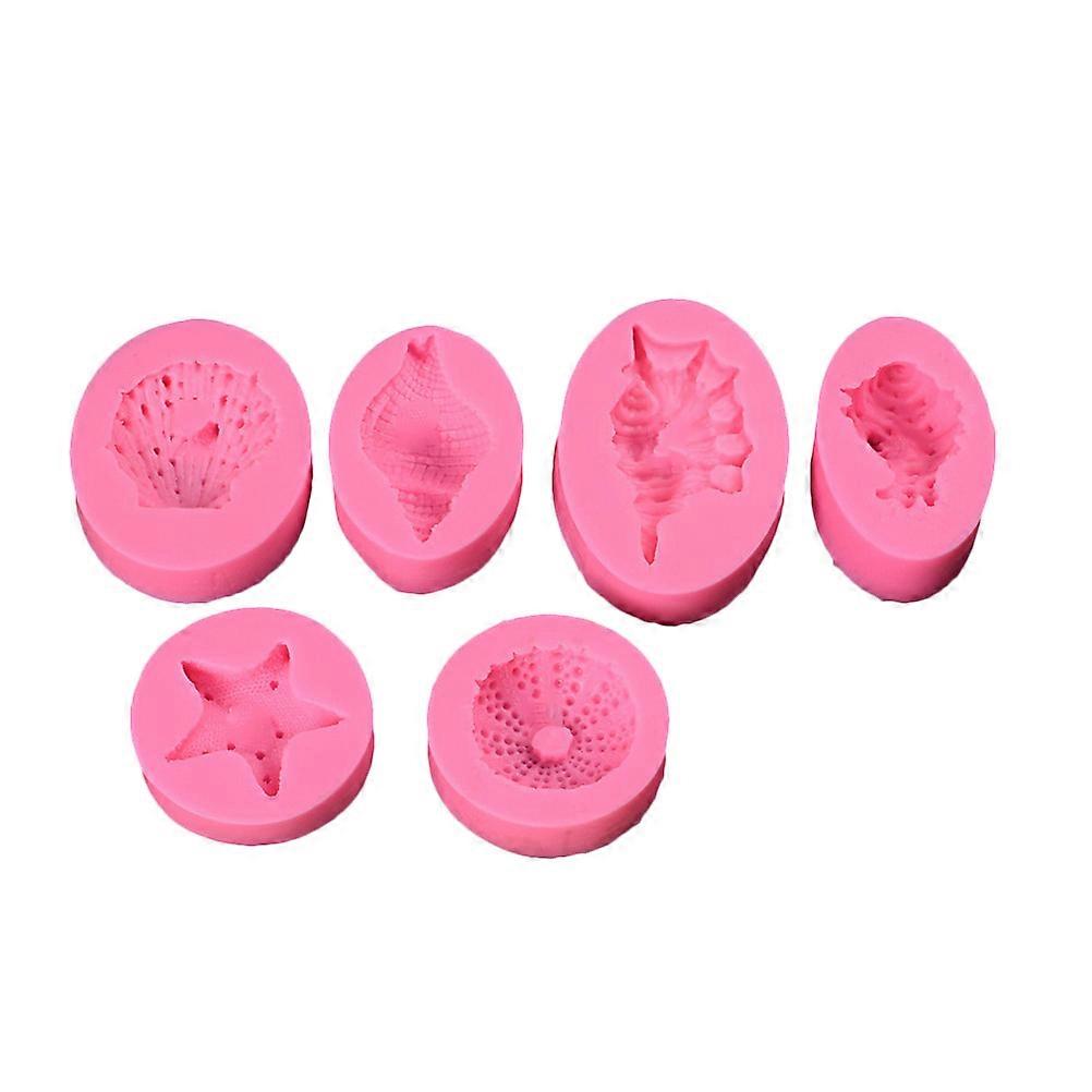 6pcs Ocean Series Silicone Cake Molds, Pearl & Seashell Shapes, Food Grade, Non Stick Baking Moulds for Undersea Themed Cookies & Handmade Desserts