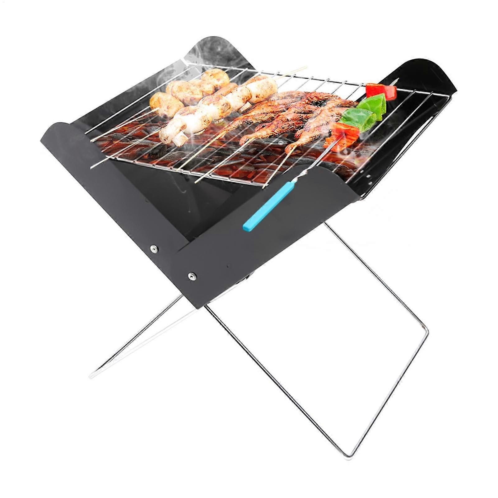 Folding Grill Heavy Duty Metal Camp Fire for Outdoor Cooking, Portable Desktop Size for Camping and Picnics