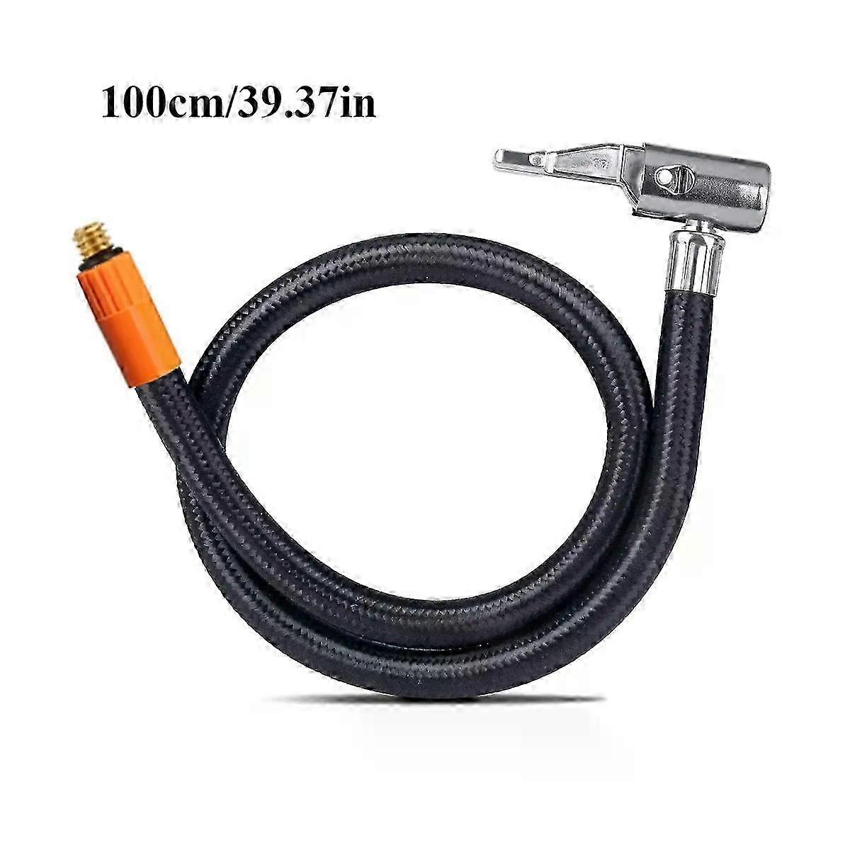 M6 Locking Air Chuck with 100cm Air Hose, 40cm Length Standard Tire Valve Fine Thread, Compatible Inflation Hose Adapter