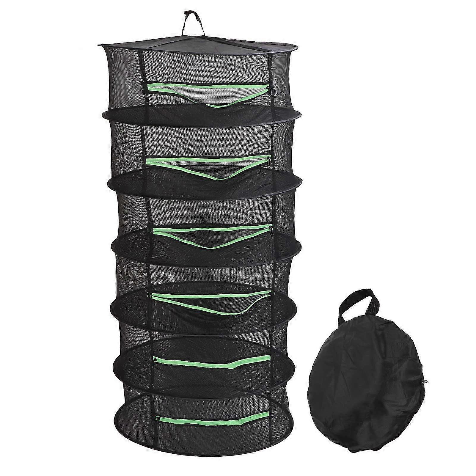 Breathable 6 Layer Hanging Drying Mesh Rack with Zippers, Foldable Dryer for Garden Plants, Ideal for Various Brands