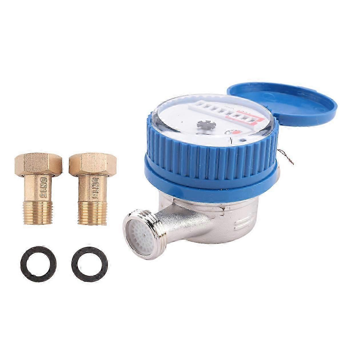 Single Jet Water Meter Brass Water Meter Home and Garden Use Flow Water Meter Edition 0627
