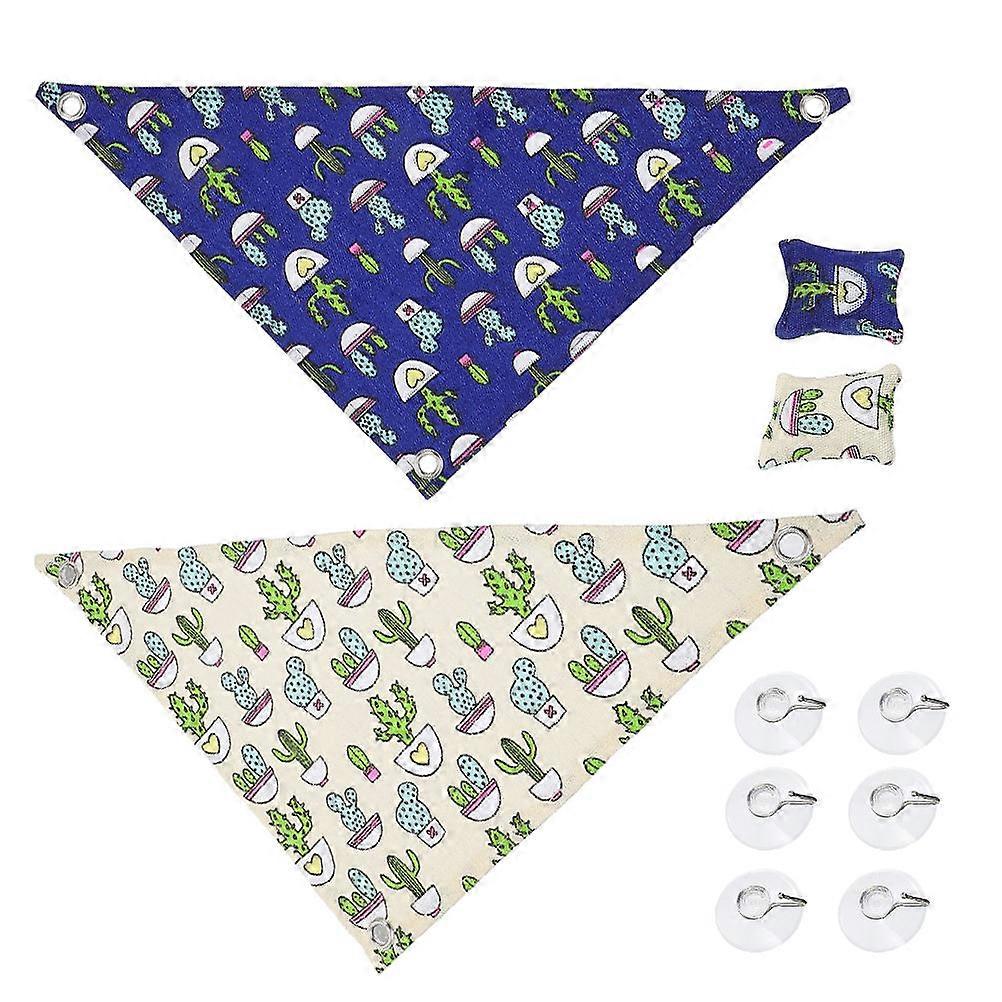 Pet Hammocks Reptile Canvas Hammock Toy For Reptile Pets 33X33X48CM Blue 2Sets