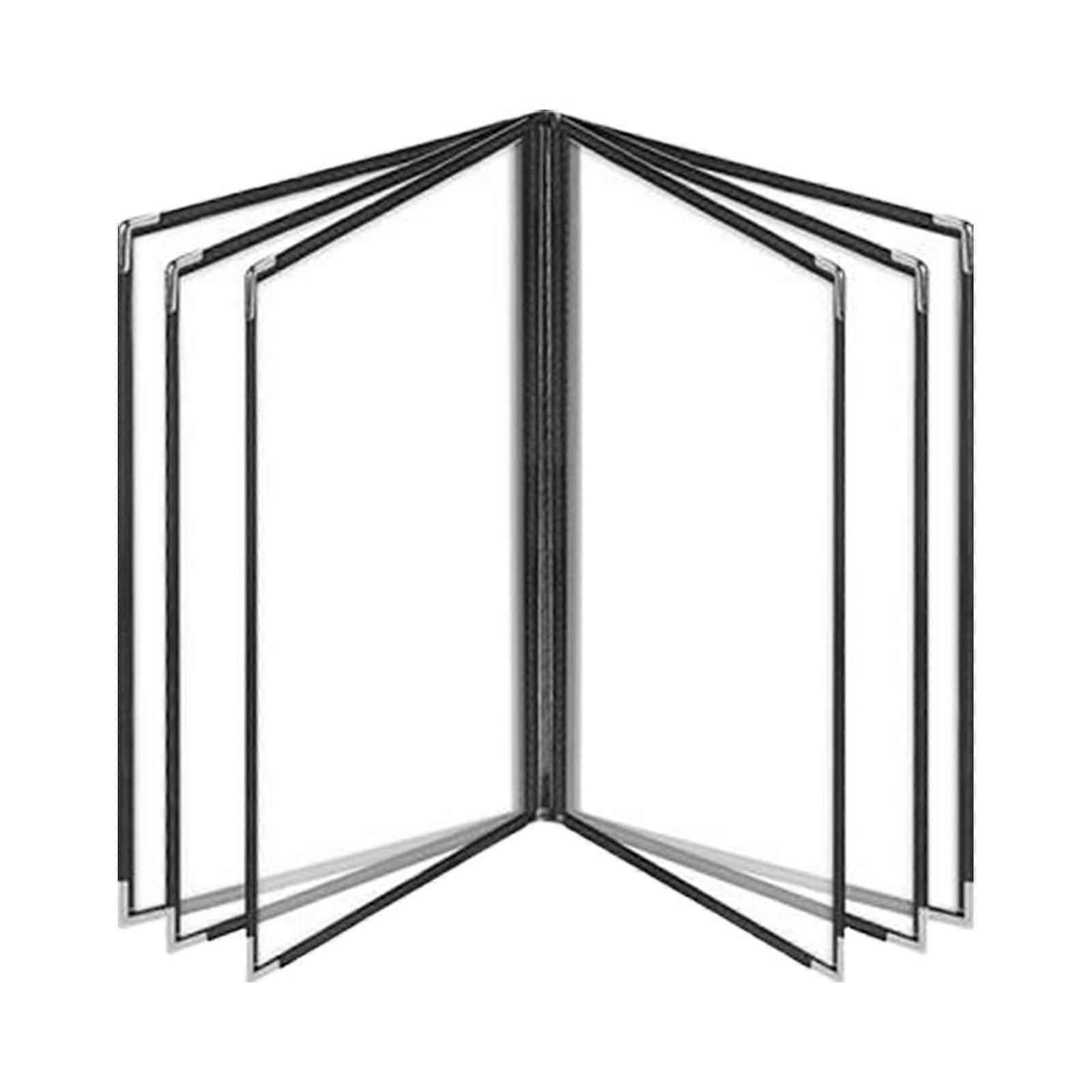 Noshery Menu Holder with Metal Corners, Transparent Sleeves – 6 Pages