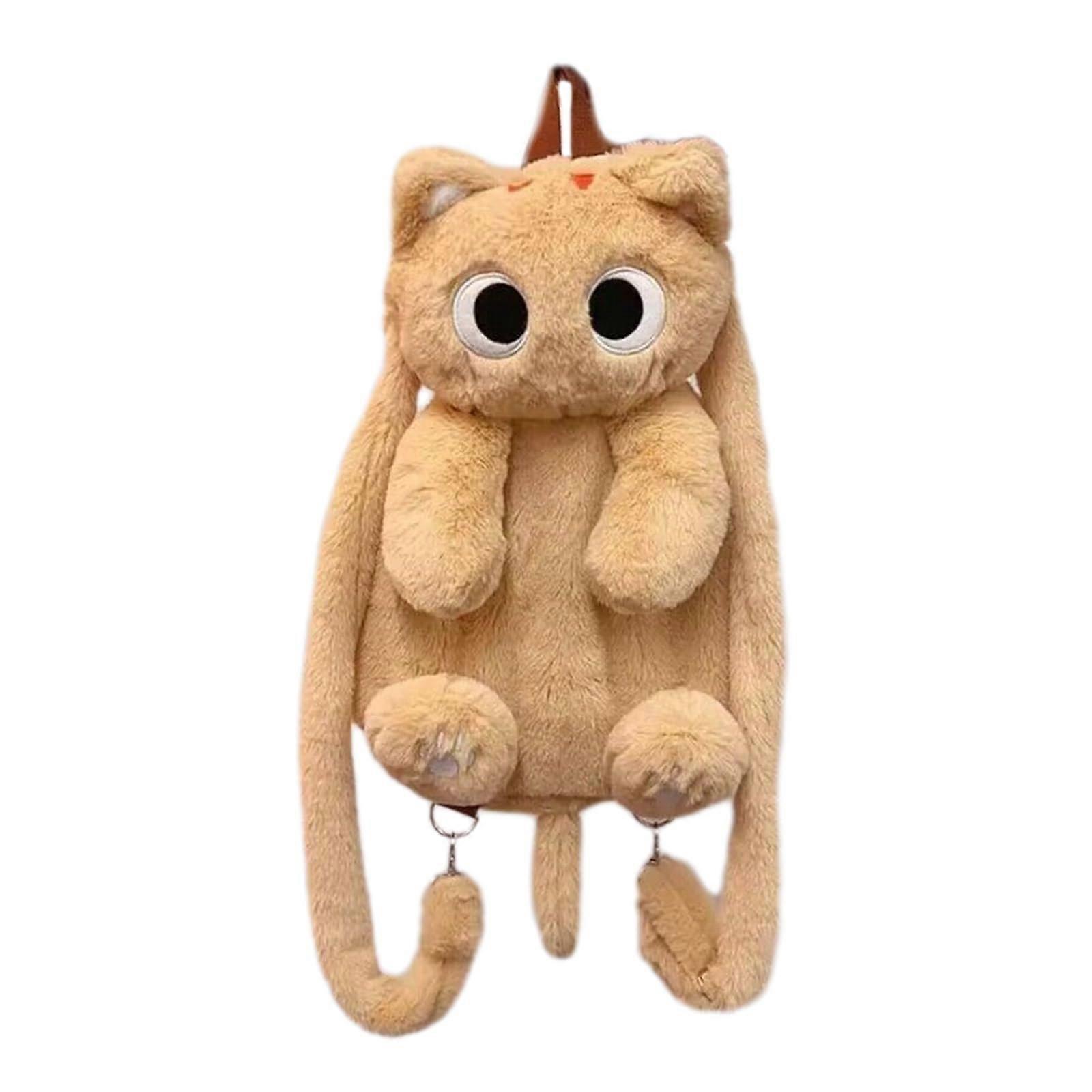 Plush Cat Shape Shoulder Bag for Kids and Adults, 3D Cartoon Backpack, Multi-Color Soft Toy Bag for Nursery Gift