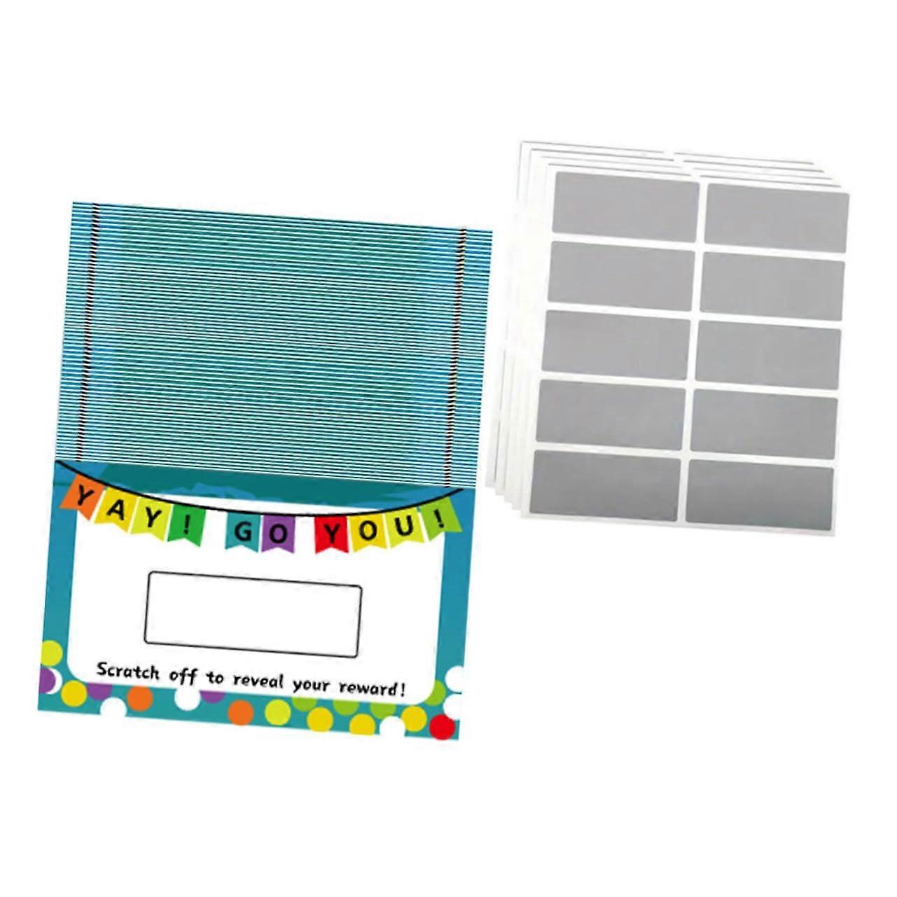 50 Sheets Scratch Off Cards Set for DIY Projects - Mini Blank Scratch Cards for Birthday Party Decorations and Student Activities
