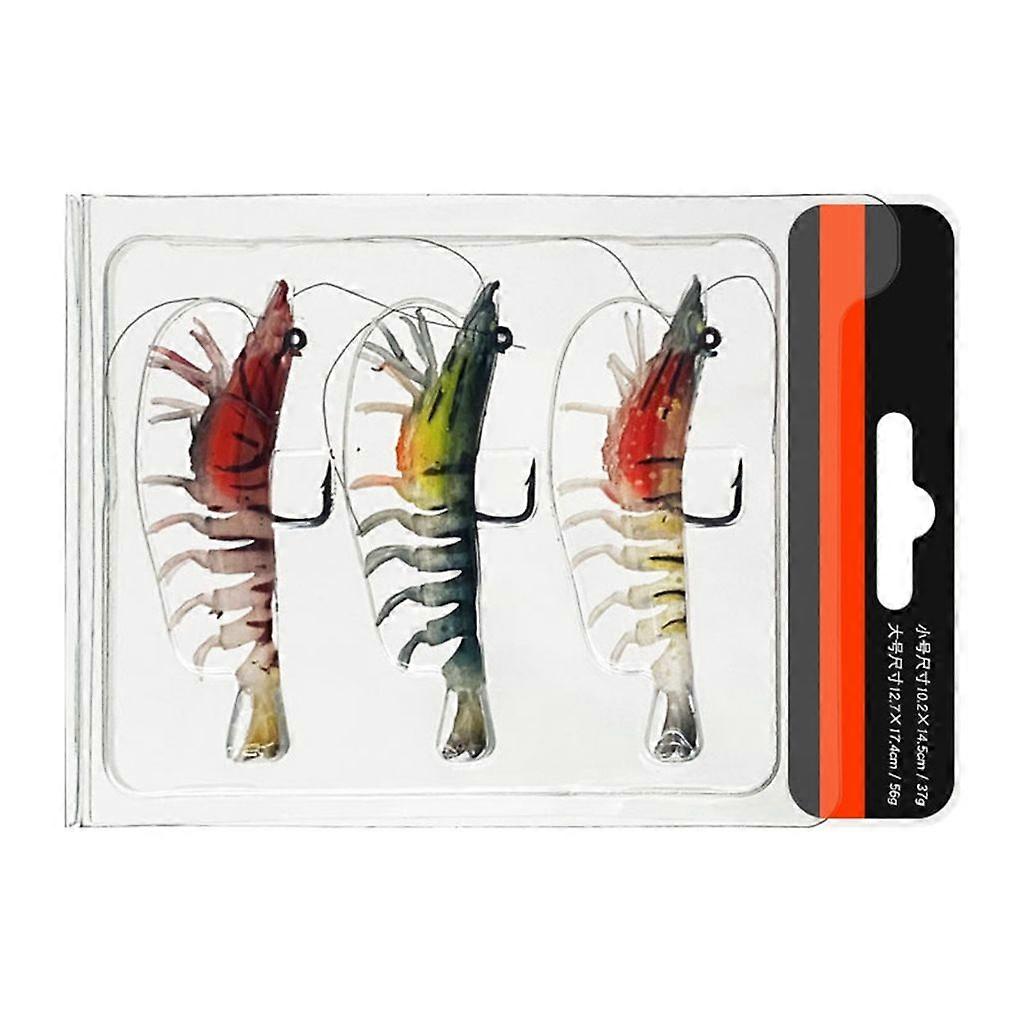 3Pcs Angelköder Mischfarbe Künstliche Leuchtende Garnelen Angelköder Köder Köder