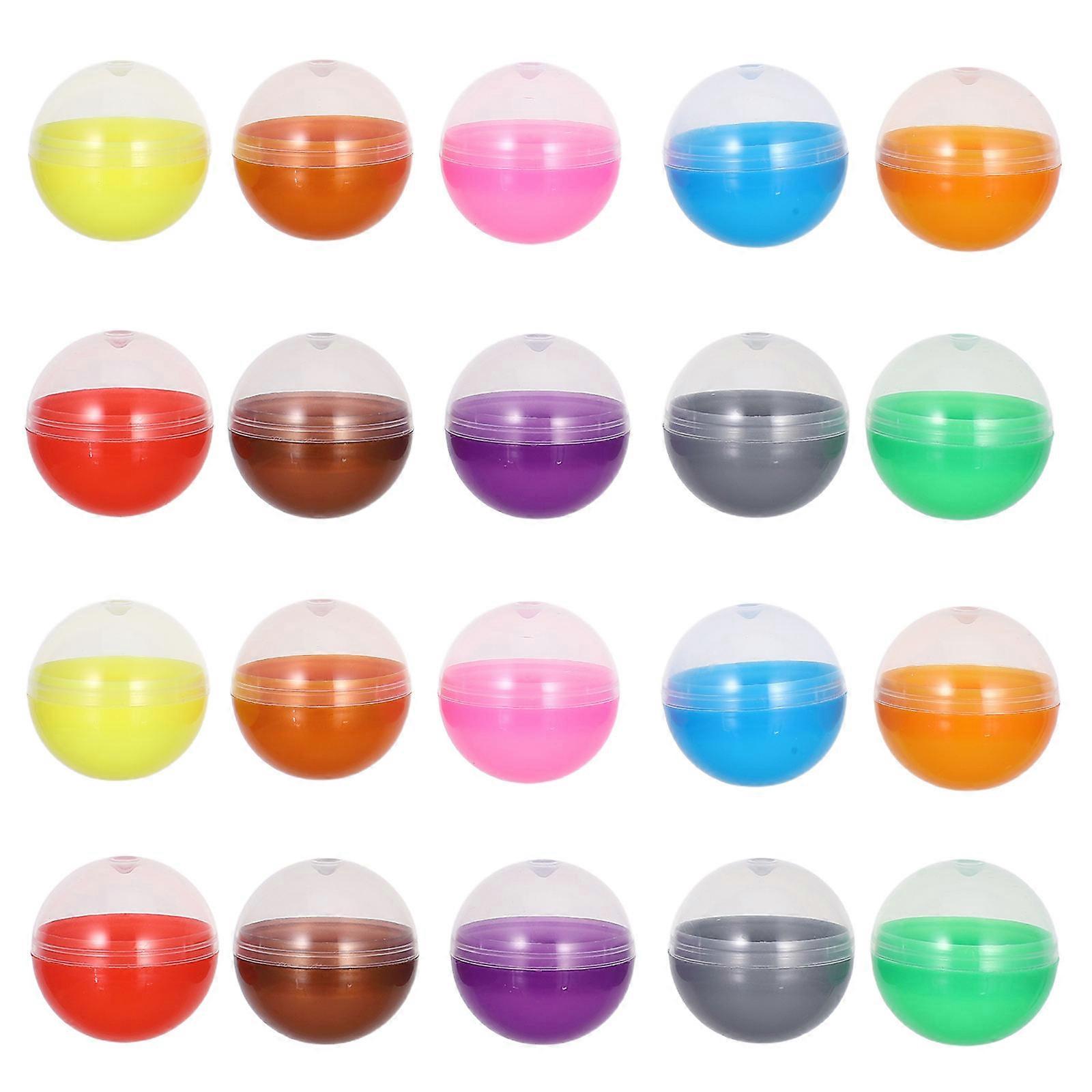 Plastic Packaging Ball Fillable Round Balls Display Items Colorful 50Pcs