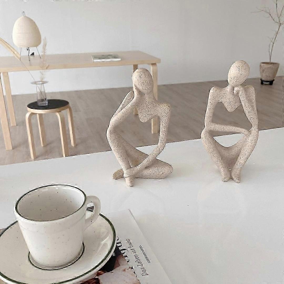 Modern minimalist left thinking right thinking abstract figure handicraft decoration Nordic office bookshelf decoration layout Mini Zuosi Sandstone