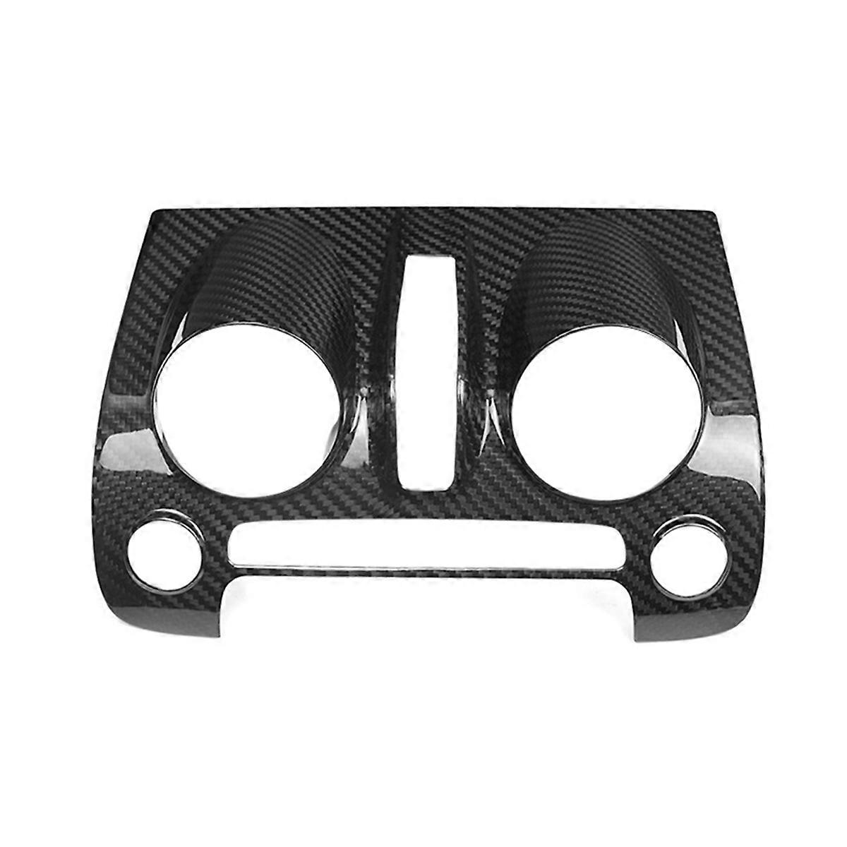 Carbon Fiber Car Center Console Dashboard Air Conditioning CD Button Panel Cover Trim for 2010-2015