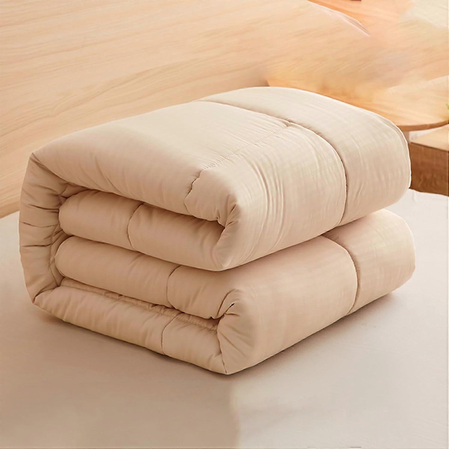 Japanese Floor Mattress Futon, Portable Soft Mattress for Dorms 150x200x3cm, Brown Folding Bed Mat for Students