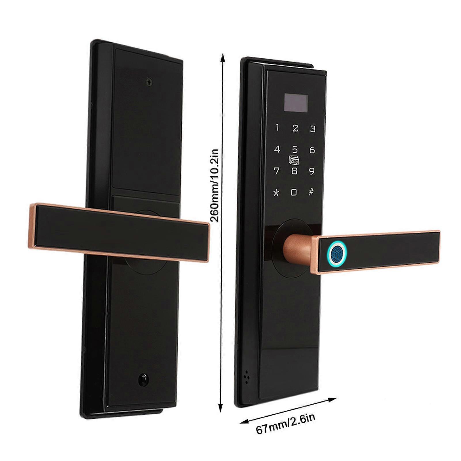 Smart Fingerprint Password IC Card Apartment Security Door Lever Lock with Mechanical Key