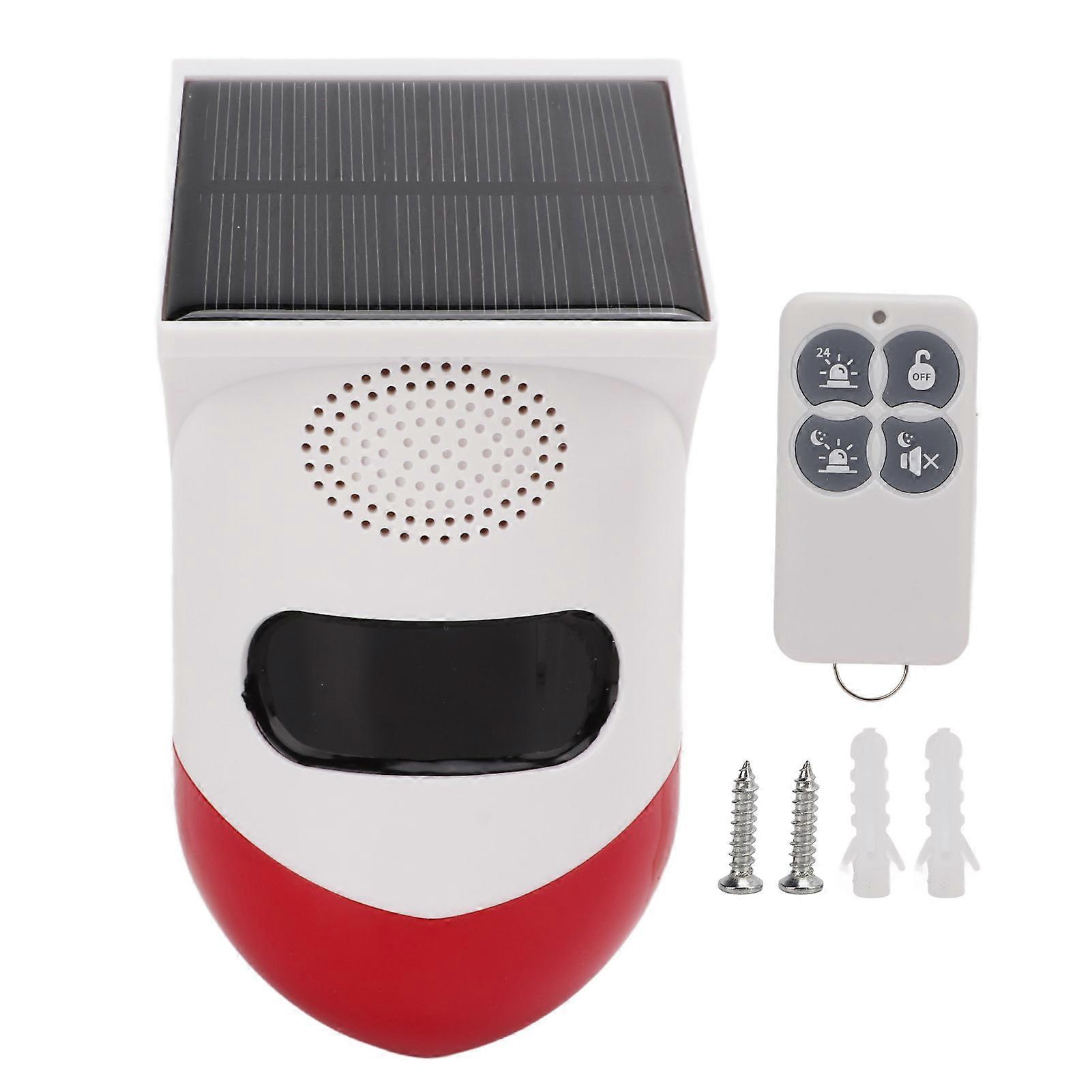 120dB Solar Strobe Light with 433MHz Remote Control Wireless IP65 Waterproof Antitheft PIR Motion Sensor Lamp