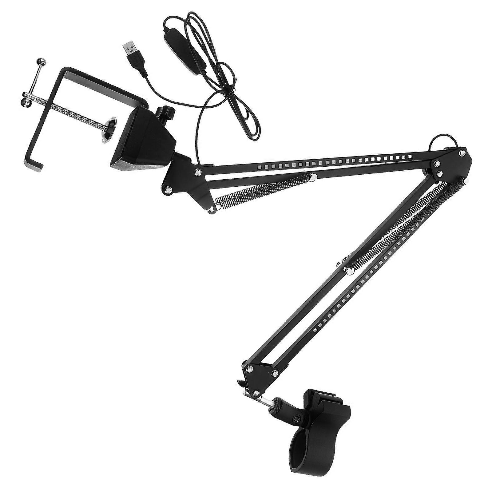 Rgb Boom Arm Mic Boom Stand Dynamic Style For Gamer Streamer Vibrant Rgb Lighting Mounting Interface 58 And 38 1Set