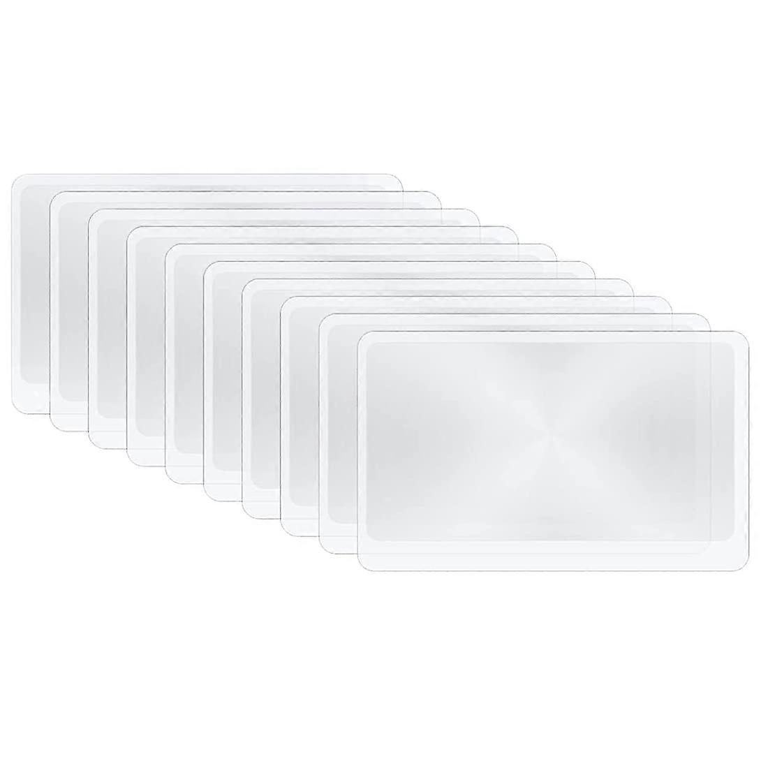 Pack of 10 Credit Card Size Magnifying Glass, Reading Magnifier Fresnel Lens