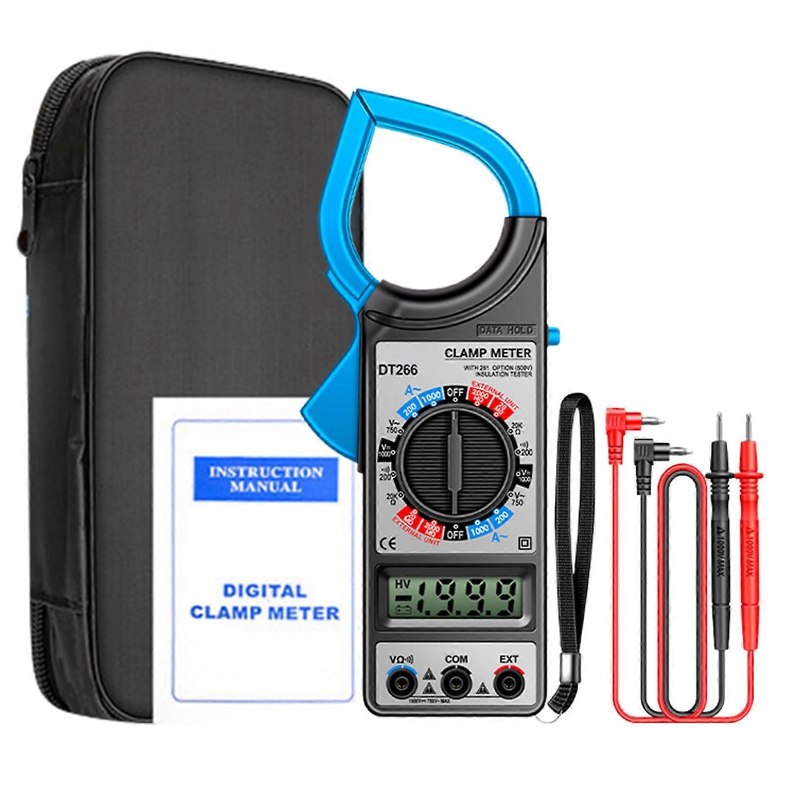 Amp Meter, Voltage Tester, LCD Display Gauge, Jaw Clamp Multimeter Tool