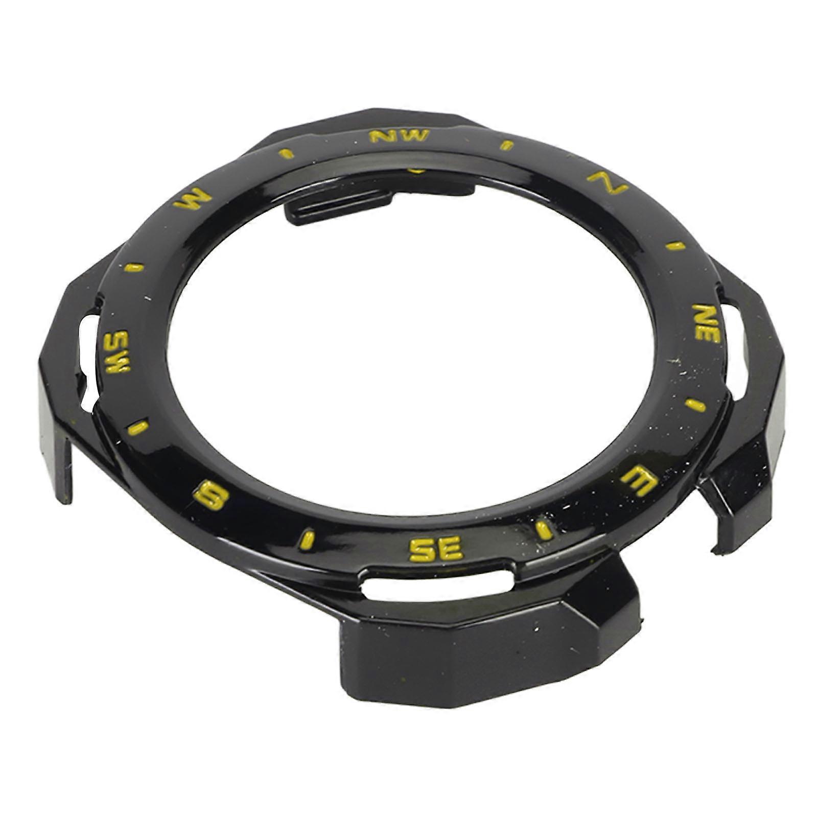 PC Bumper Case Hard Shockproof Impact Resistant Watch Protective Case Frame Fit for Huawei Watch GT Cyber Black and Yellow 