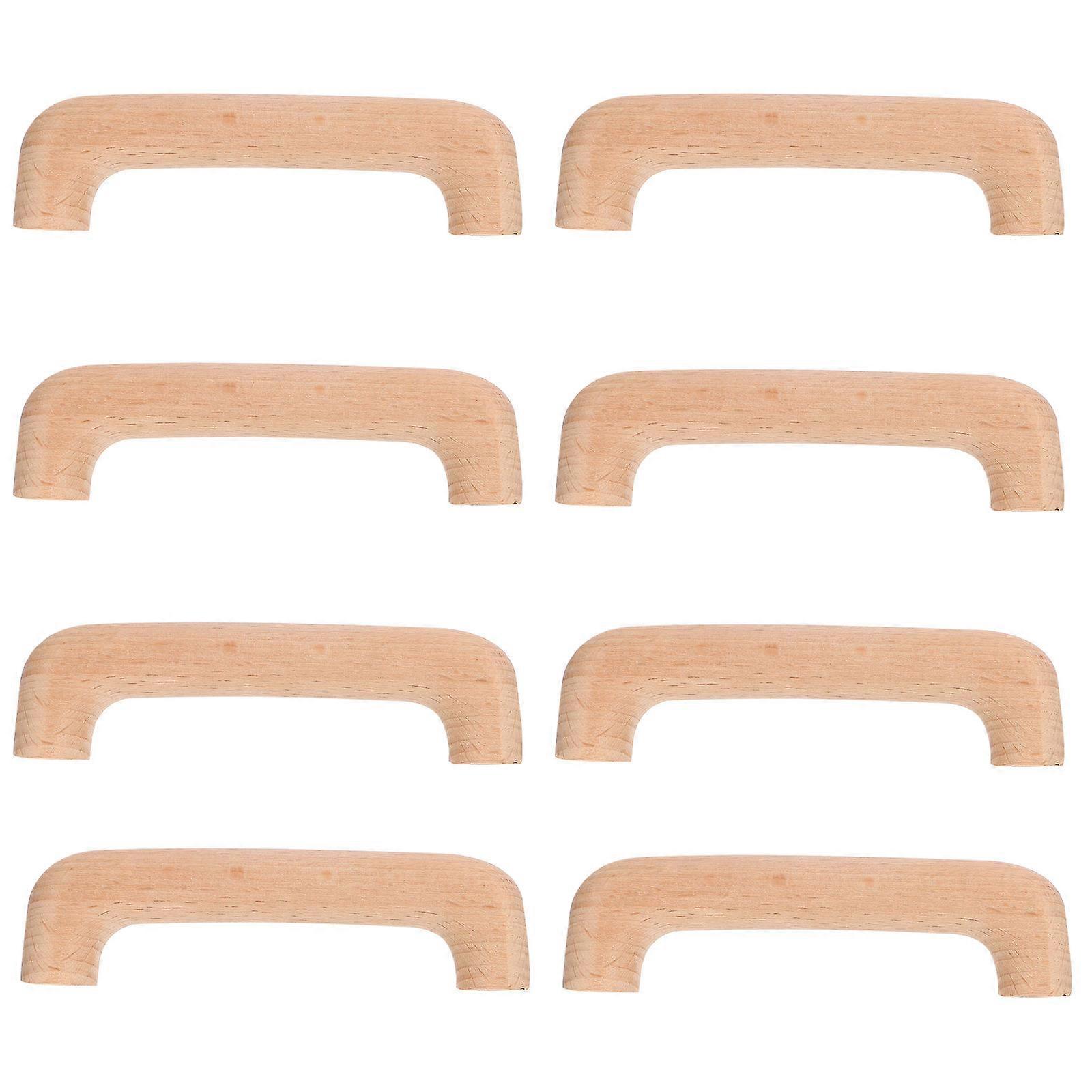 Wooden Door Handles 8pcs Set Stylish Cabinet Pulls for Wardrobes & Cupboards with Comfortable Grip and Versatile Use
