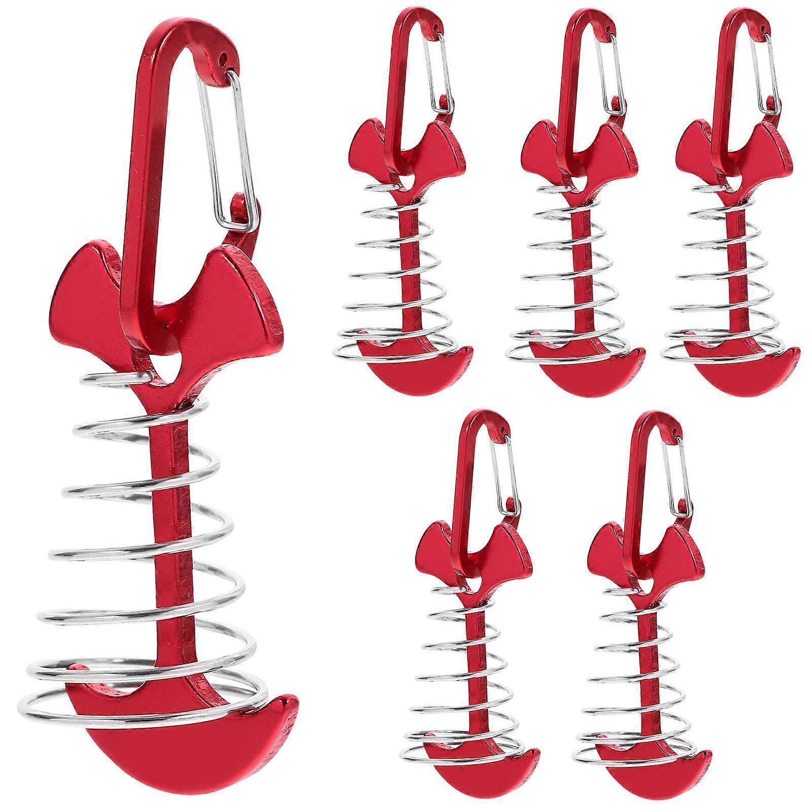Tent Stake Buckle Fish Bone Fixing Buckle Hikers Outdoor Gear .5X3.6cm Anchoring Canopies 6 Sets