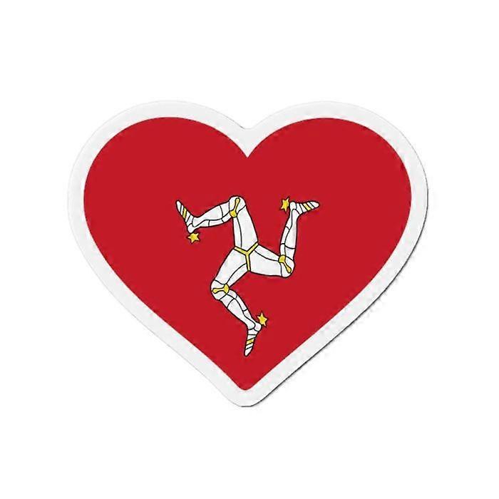 Magnet Heart Flag Isle of Man - Multicolored - 7 cm - 50 pieces - Synthetic resin - Unisex