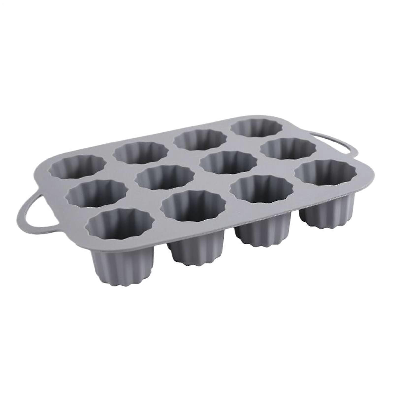 Silicone Bakeware - Nonstick, Food-Grade Silicone Molds For Cupcakes, Bread, Cookies, Cakes - Reusable Gray