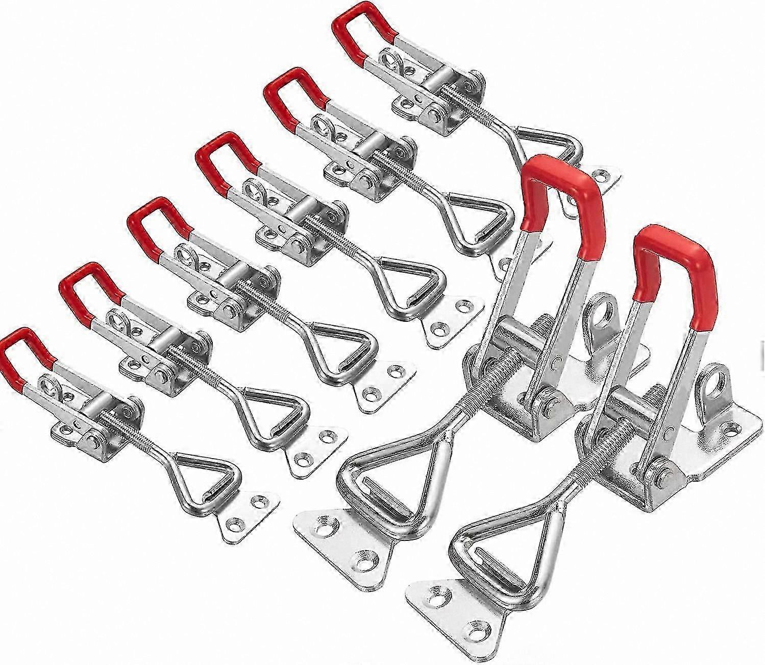8pcs Quick Release Clasp Buckle - Adjustable Metal Toggle Latch with Fixing Clamp for Cabinet, Door, and Case