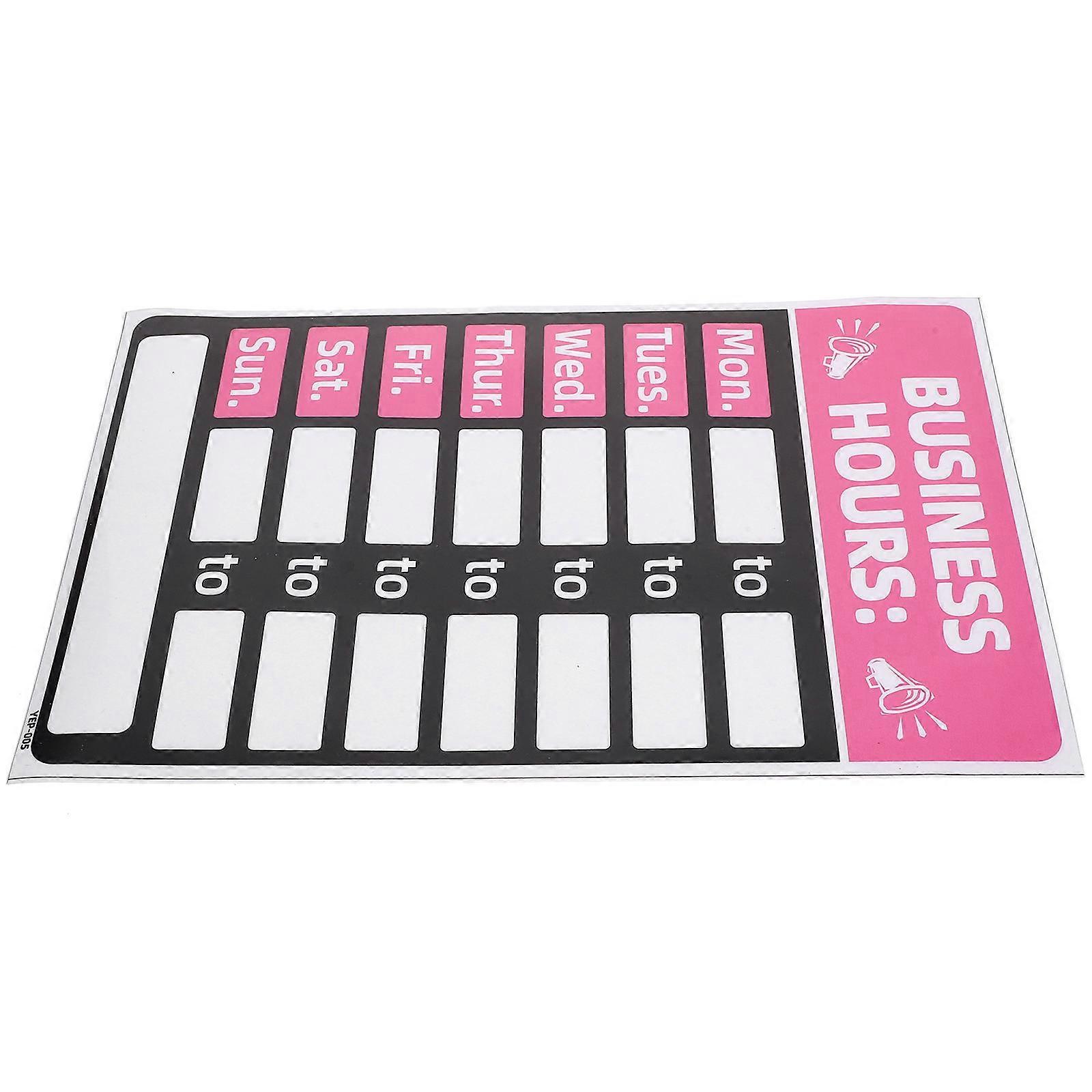 PVC Erasable Business Hours Sign Open/Closed Adhesive Door Window Decal for Shops, Bakeries, Beauty Salons, Pubs, and Bars