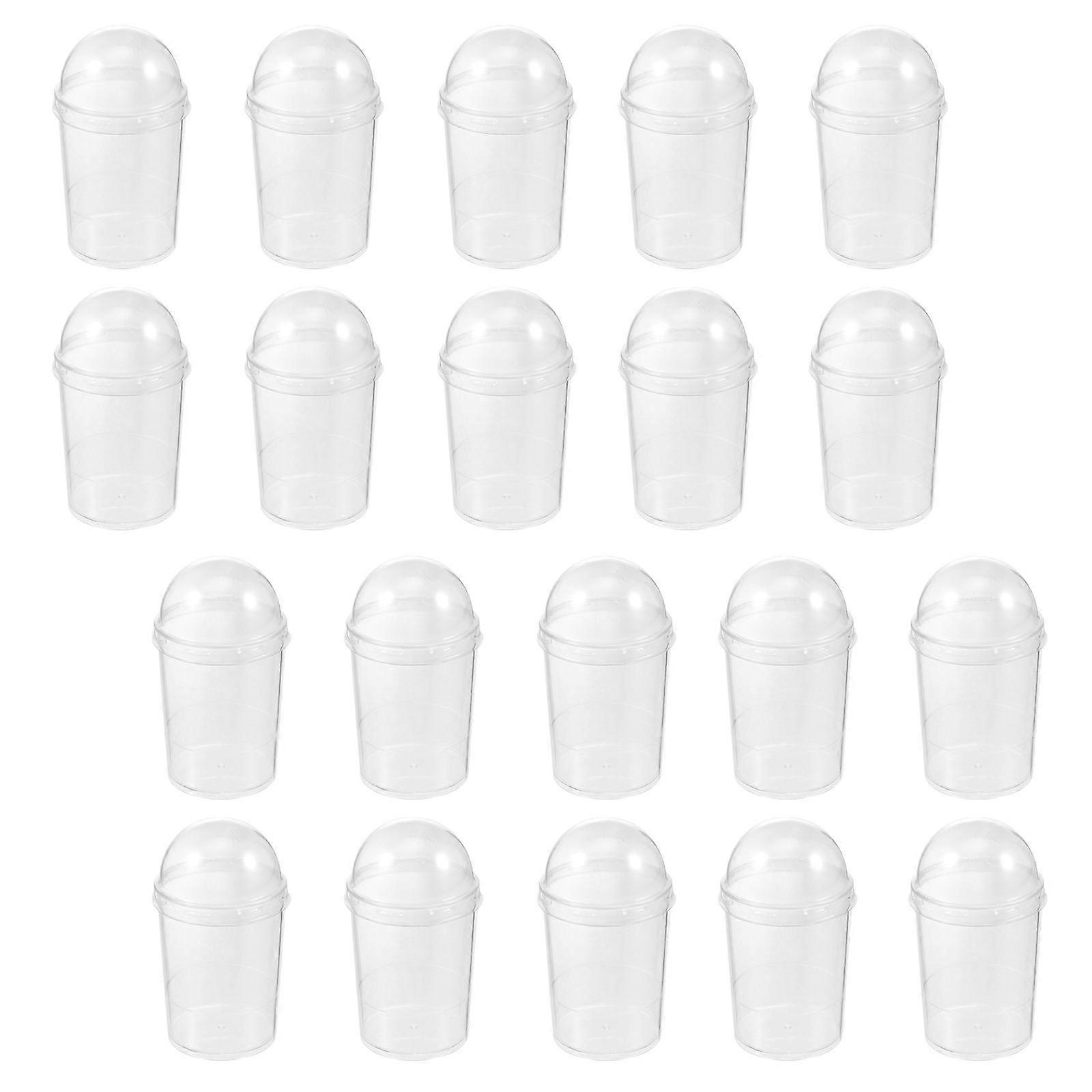 Plastic Dessert Cups with Lids for Storing Made of Material Transparent 20 Pcs