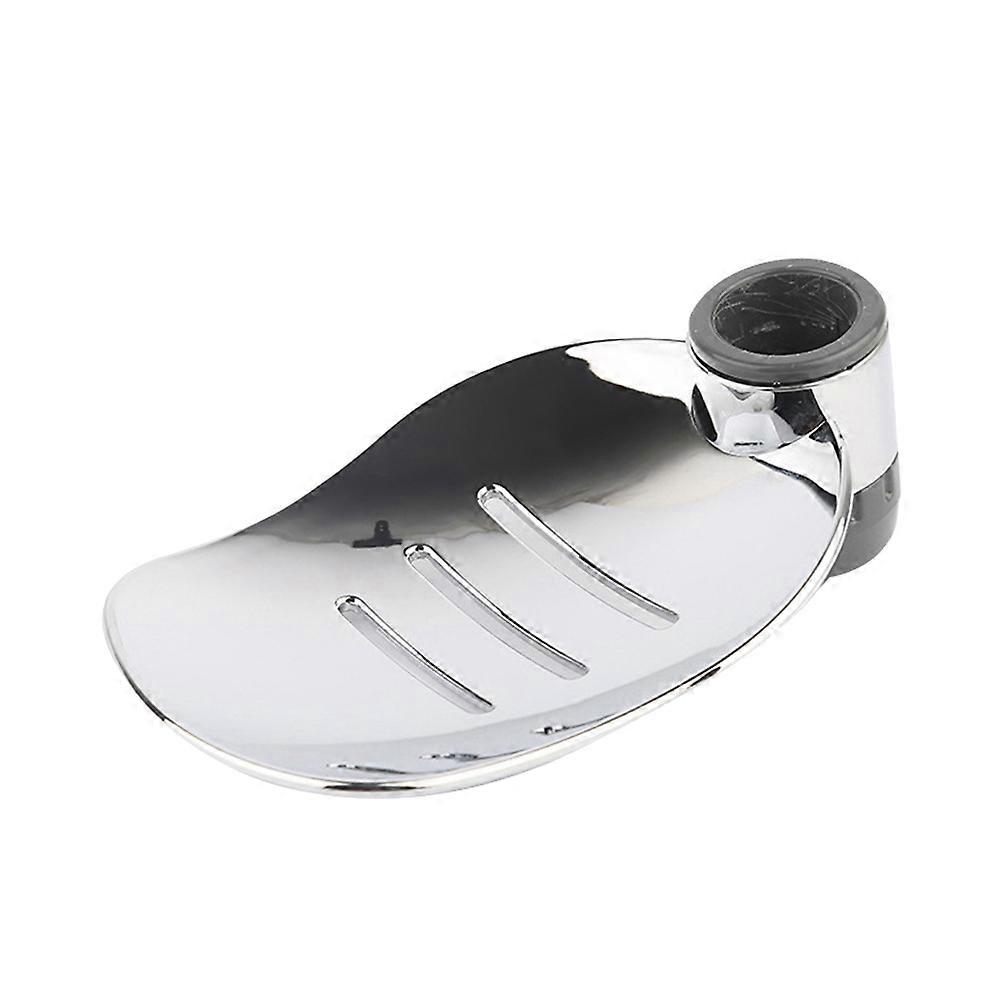 Soap Tray with Drain Holes for Bathroom Practical Soap Holder Silver ABS Material 24mm Pore Diameter